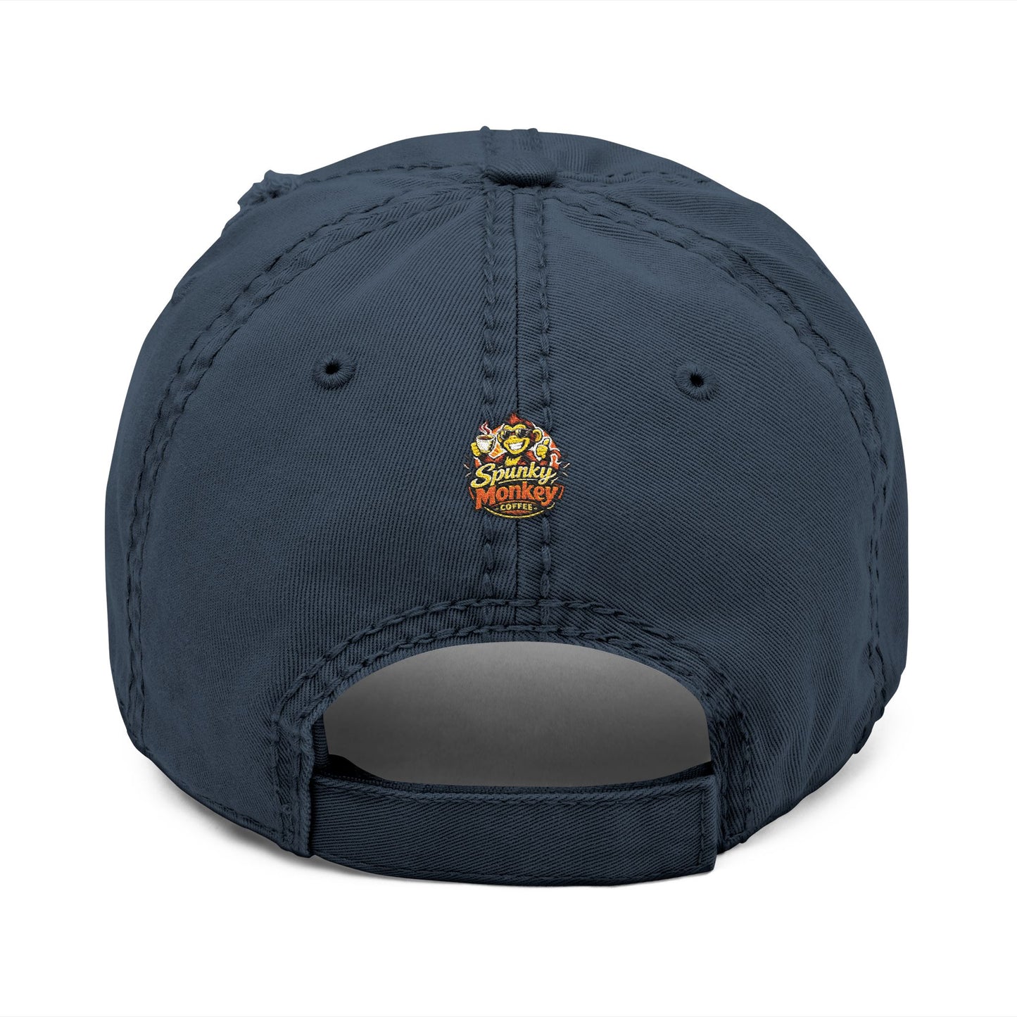 Spunky Monkey Embroidered Distressed Dad Hat