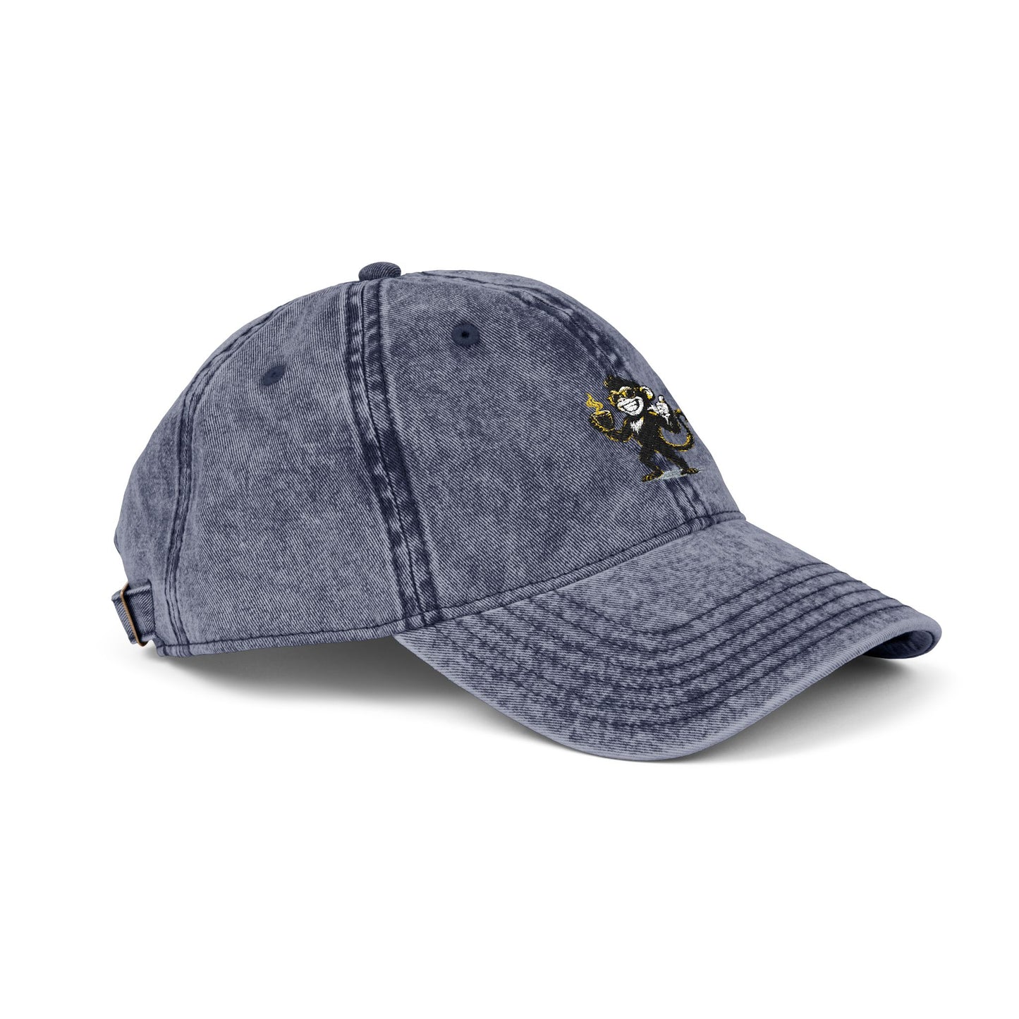 Spunky Monkey Vintage Cap — Retro Floral Character Patch