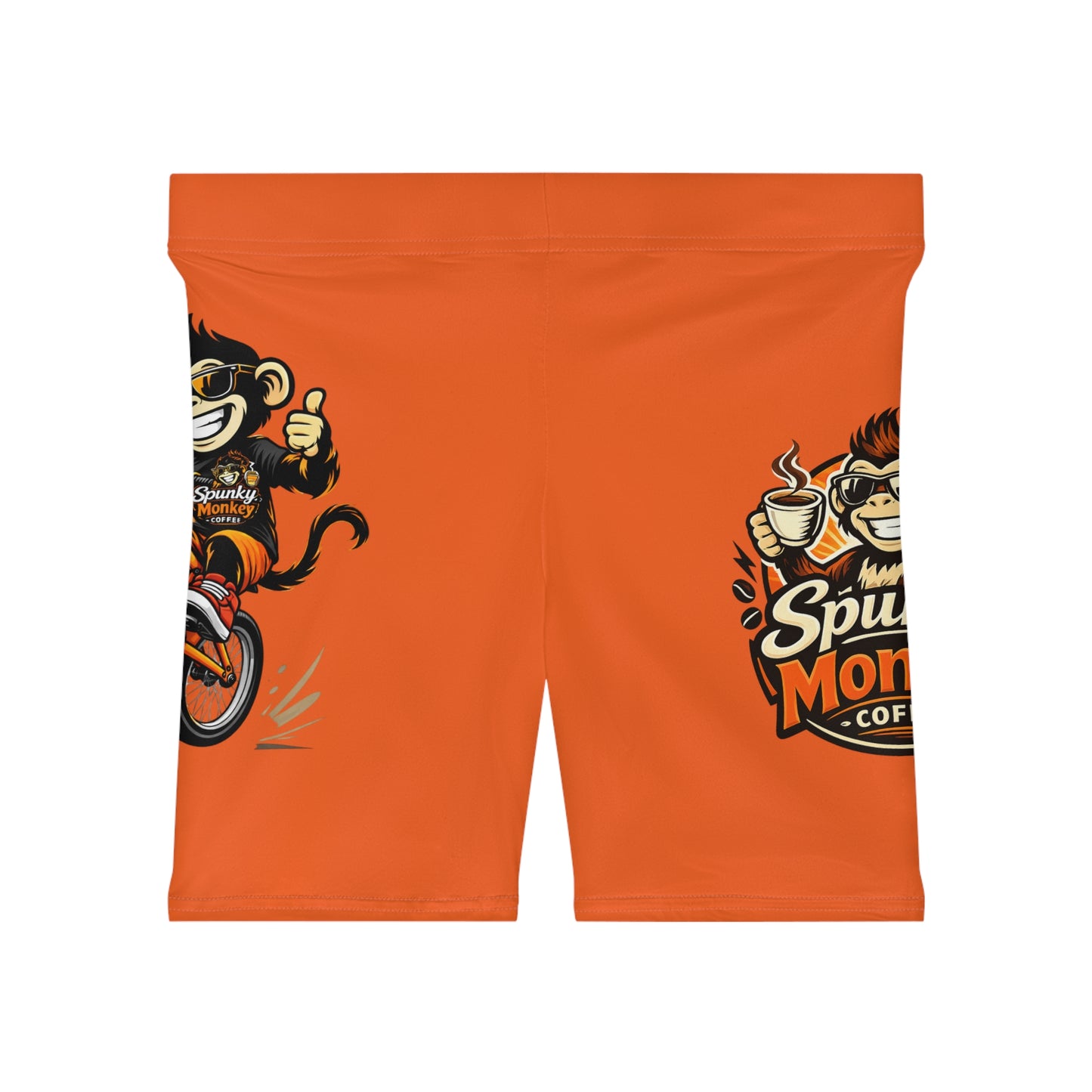 Munky Coffee Moto Biker Shorts — Cute Monkey Espresso Cycling Shorts
