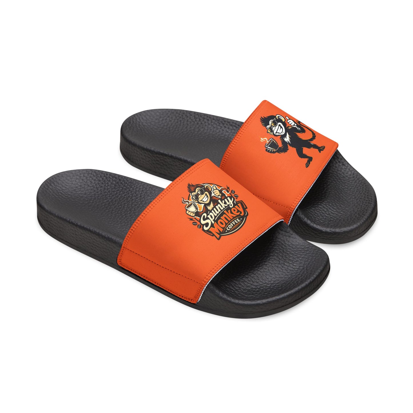 Women's Orange 'Spunky Monkey' Slide Sandals — Removable Strap Casual Pool & Beach Slides