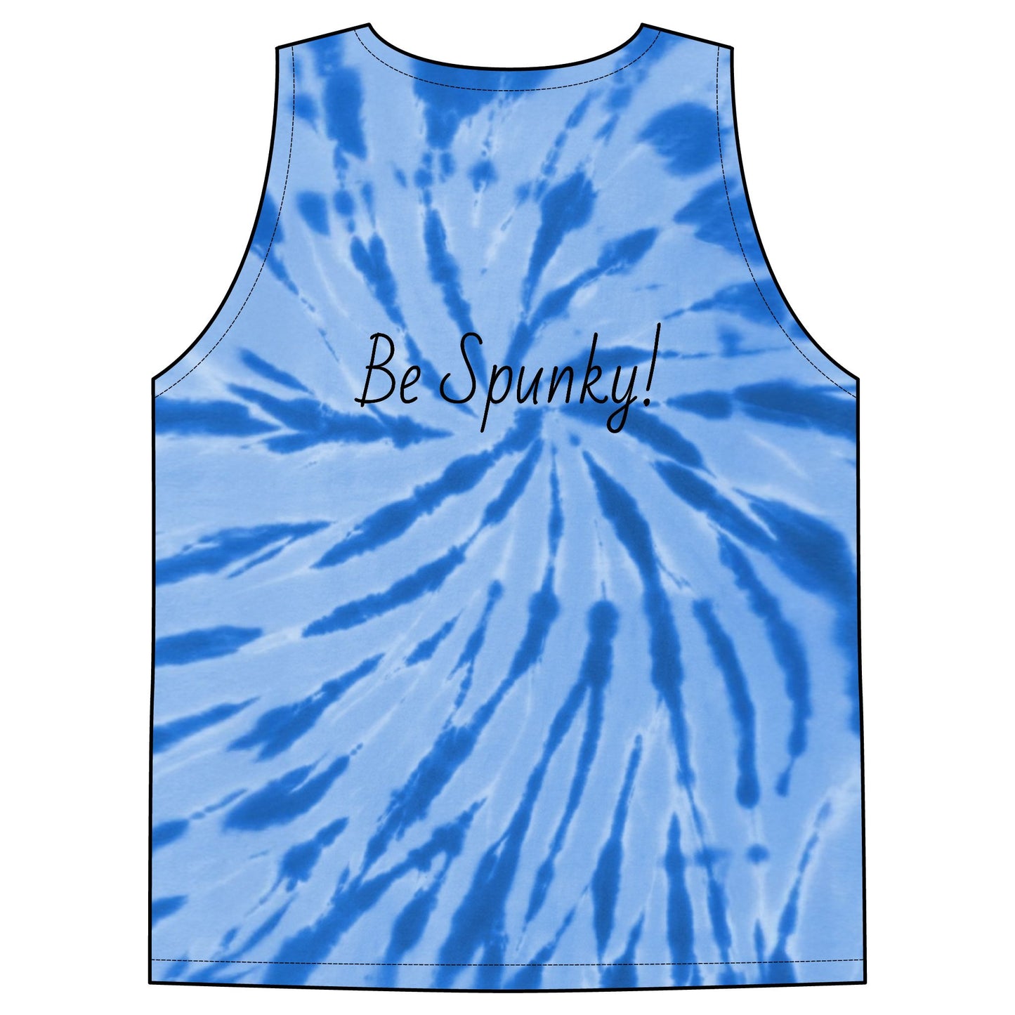 Spunky Monkey Coffee Tie-Dye Tank Top — Spunky Monkey Coffee "Be Spunky!" Spiral Logo Tee
