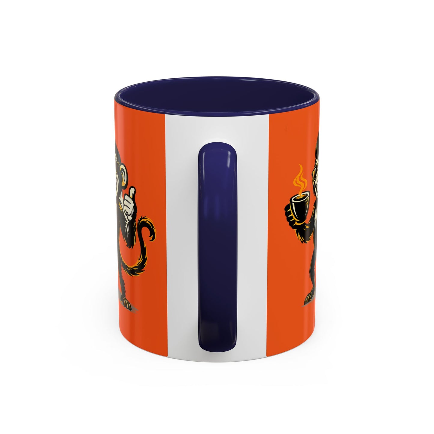 Get Spunky Coffee Mug — Fun Monkey Coffee Cup, Bold Orange Accent (11/15oz)