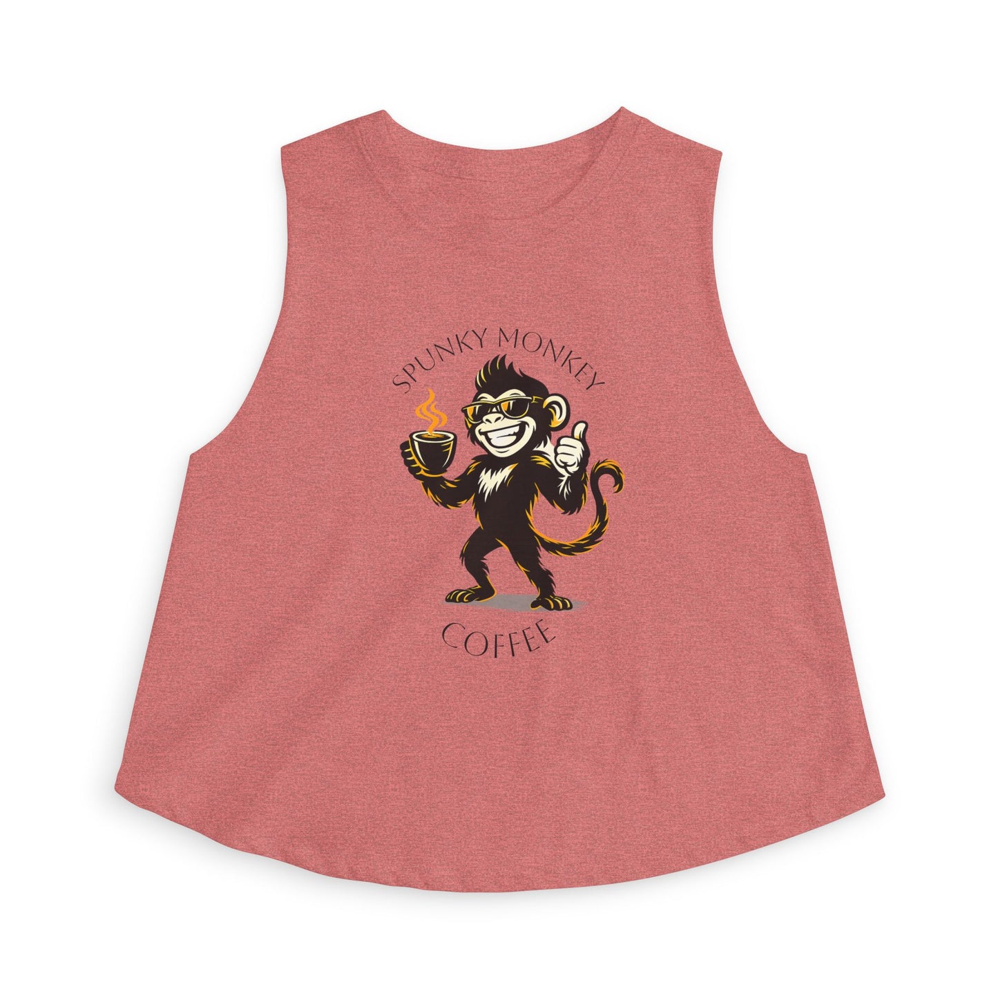 Spunky Monkey Coffee Crop Top — 'Spunky Monkey Coffee' Vintage Cafe Graphic