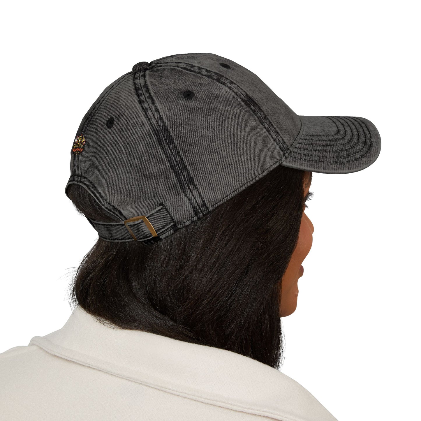 Spunky Monkey Vintage Cap — Retro Floral Character Patch