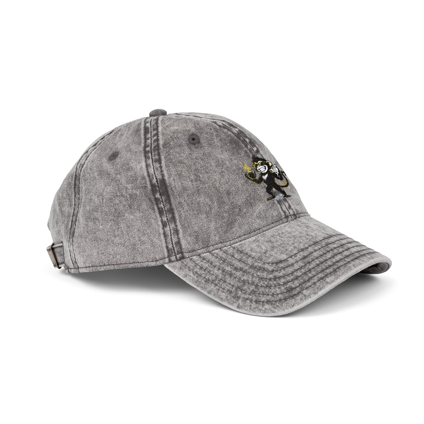 Spunky Monkey Vintage Cap — Retro Floral Character Patch