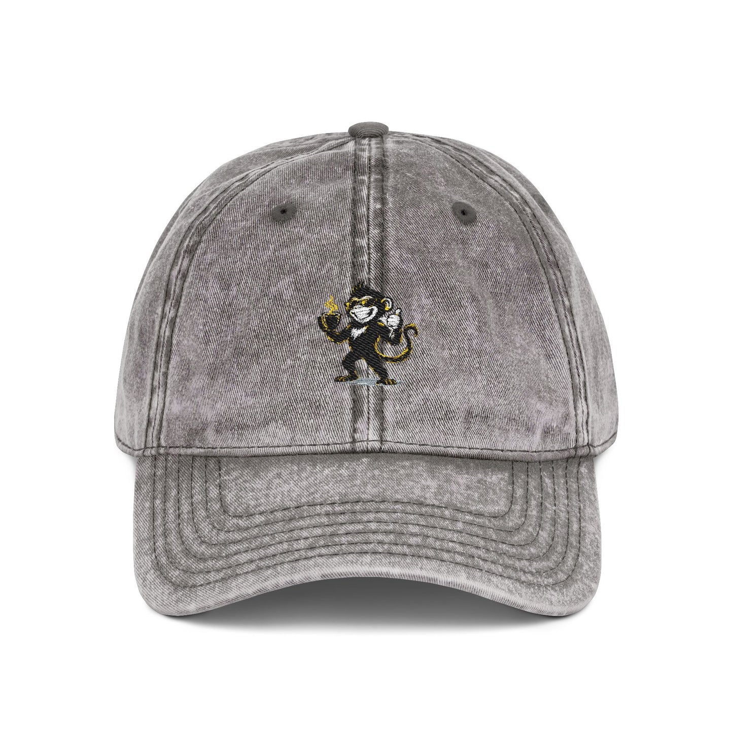 Spunky Monkey Vintage Cap — Retro Floral Character Patch