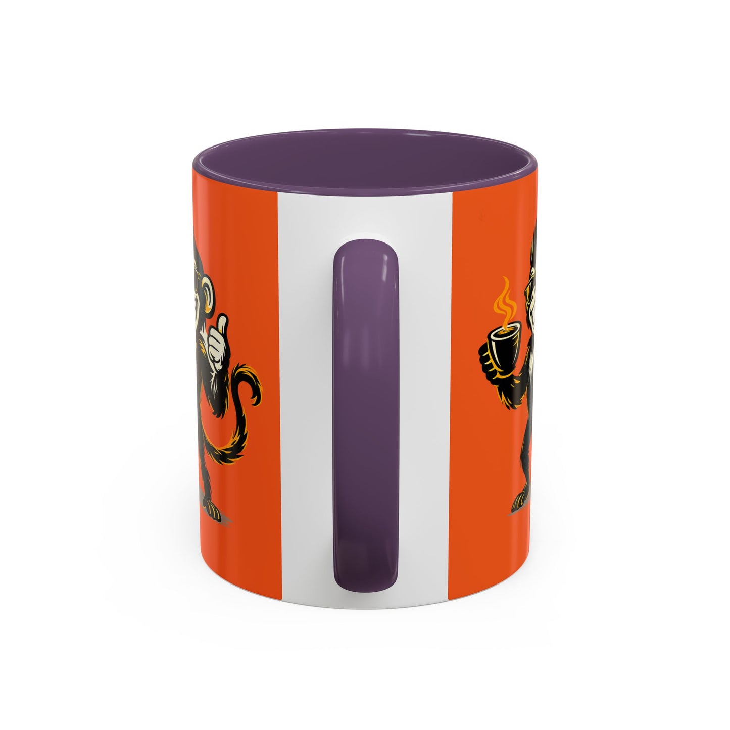 Get Spunky Coffee Mug — Fun Monkey Coffee Cup, Bold Orange Accent (11/15oz)