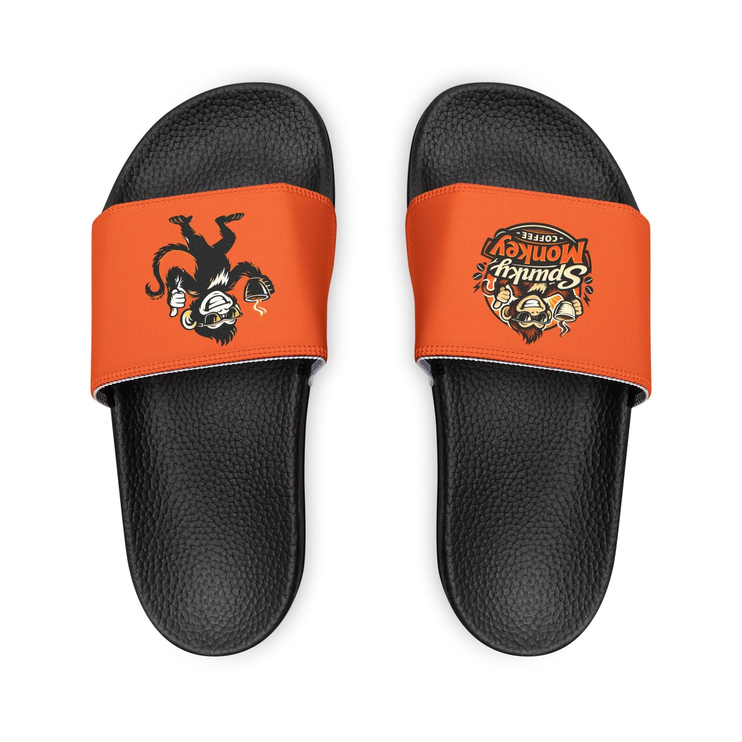 Women's Orange 'Spunky Monkey' Slide Sandals — Removable Strap Casual Pool & Beach Slides