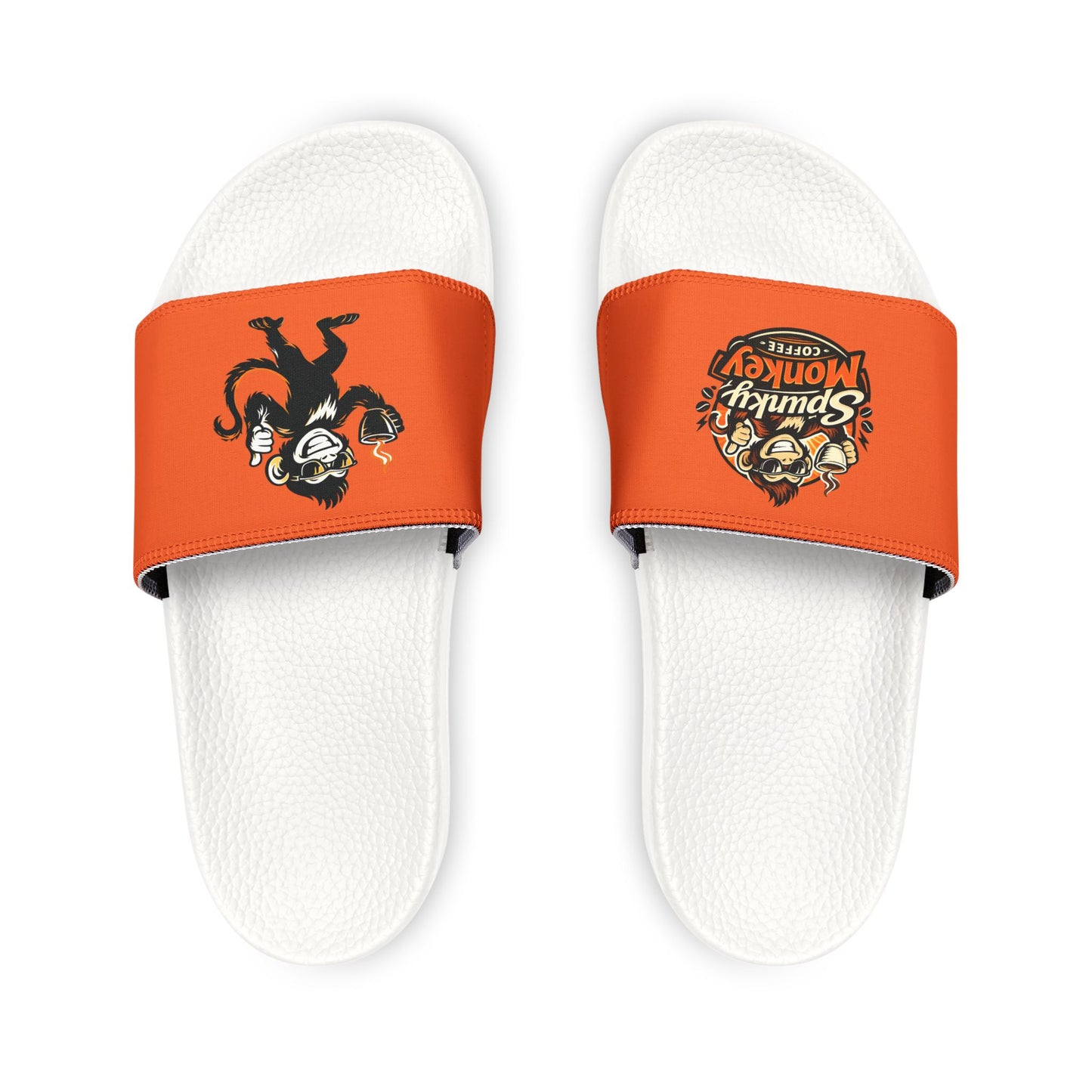 Women's Orange 'Spunky Monkey' Slide Sandals — Removable Strap Casual Pool & Beach Slides