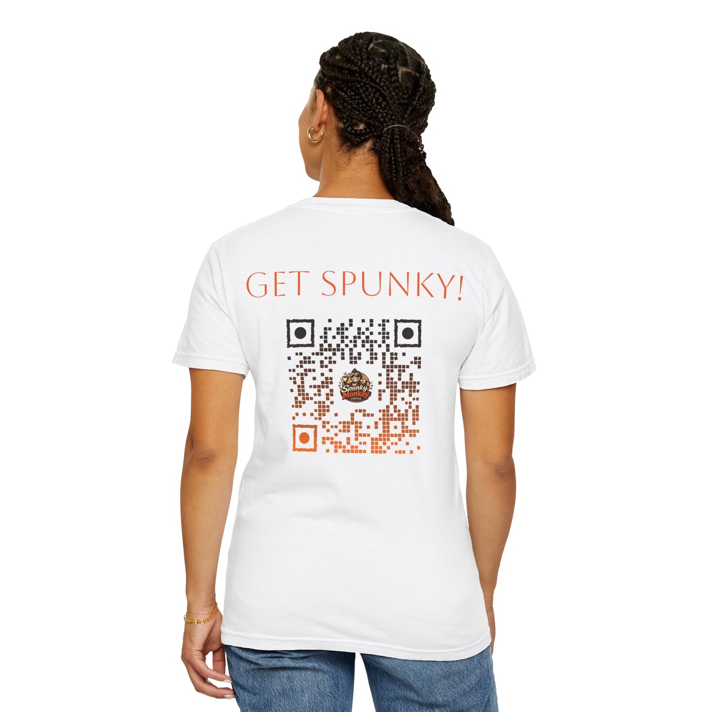 Spunky Monkey Coffee T-Shirt — Get Spunky! QR Code Logo Tee