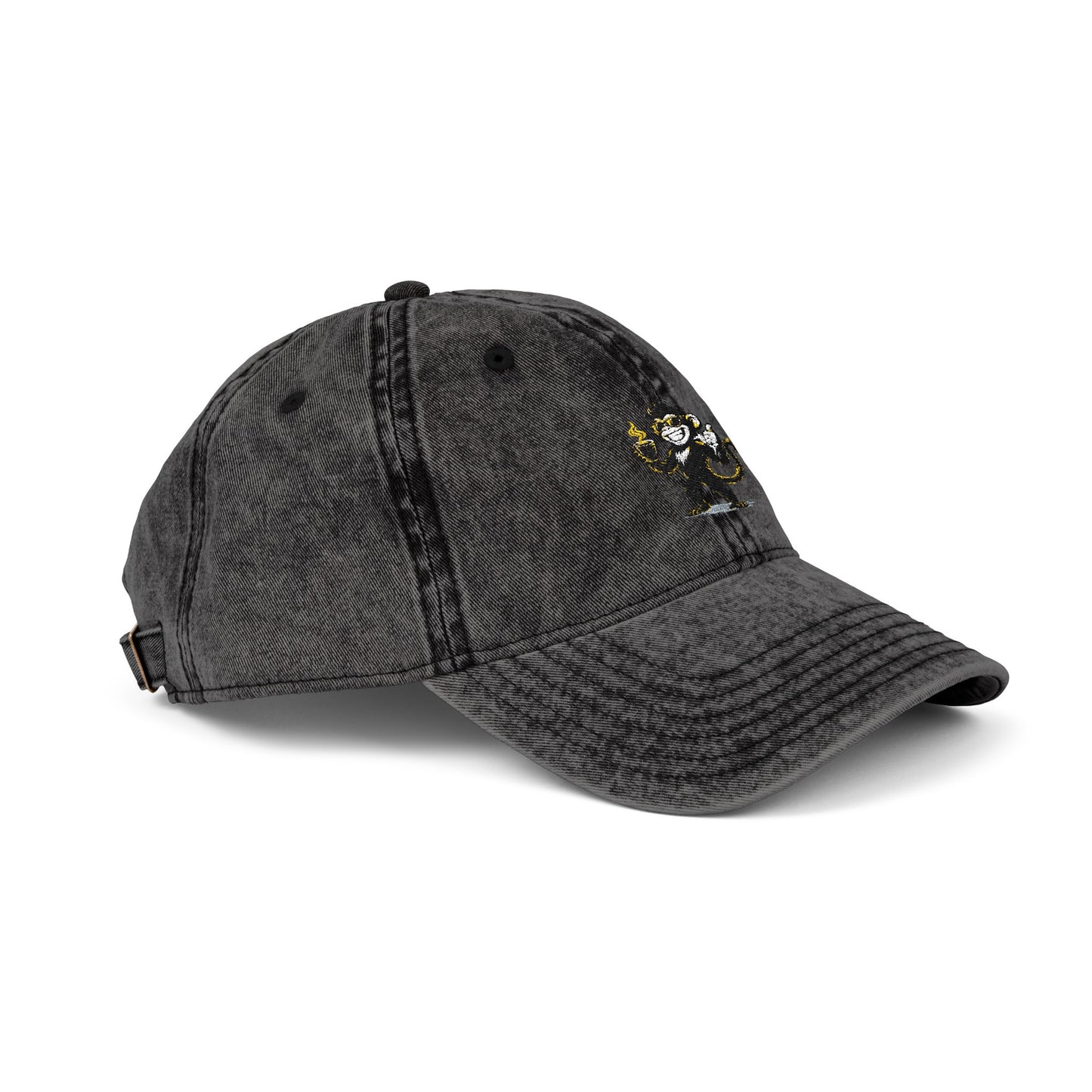 Spunky Monkey Vintage Cap — Retro Floral Character Patch