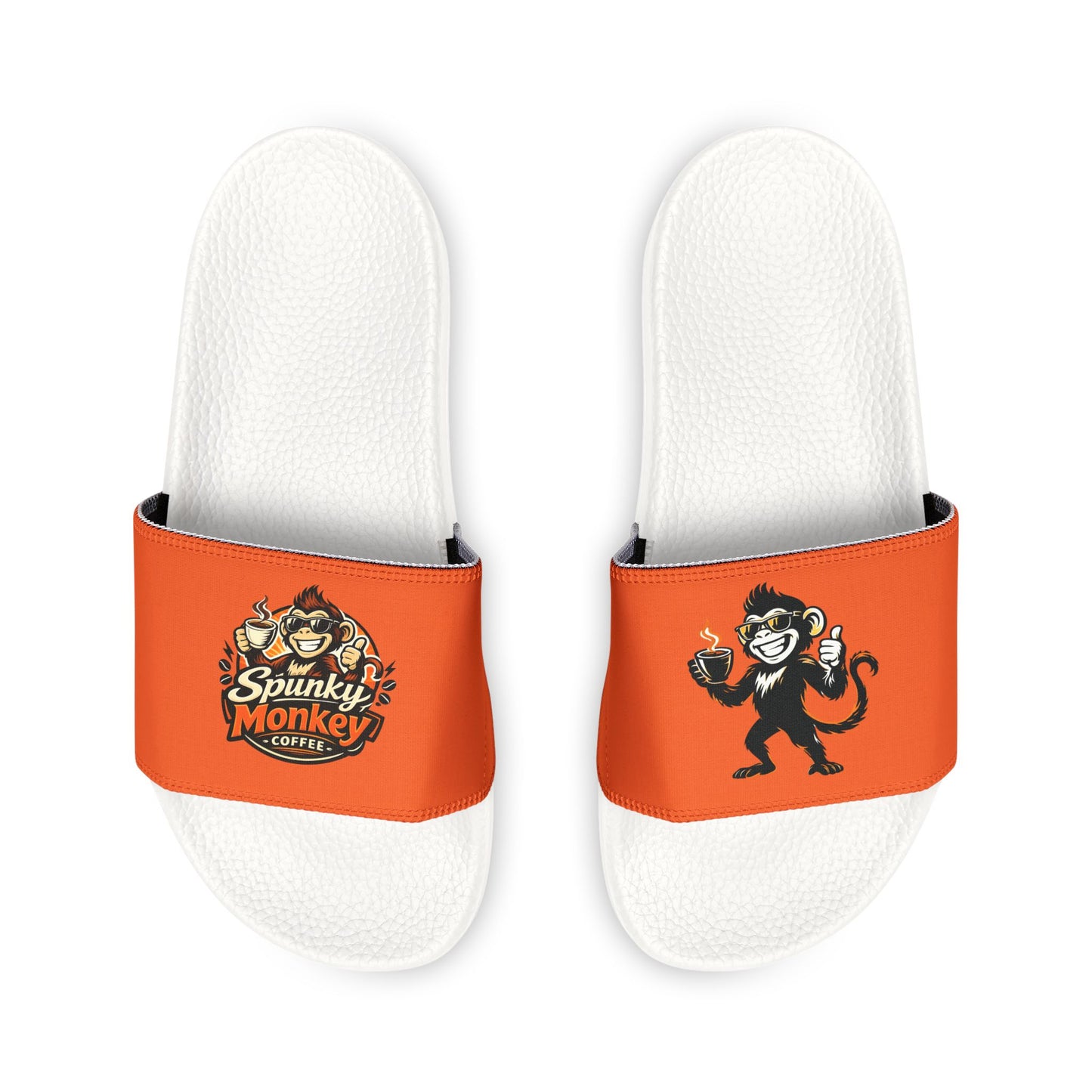 Women's Orange 'Spunky Monkey' Slide Sandals — Removable Strap Casual Pool & Beach Slides