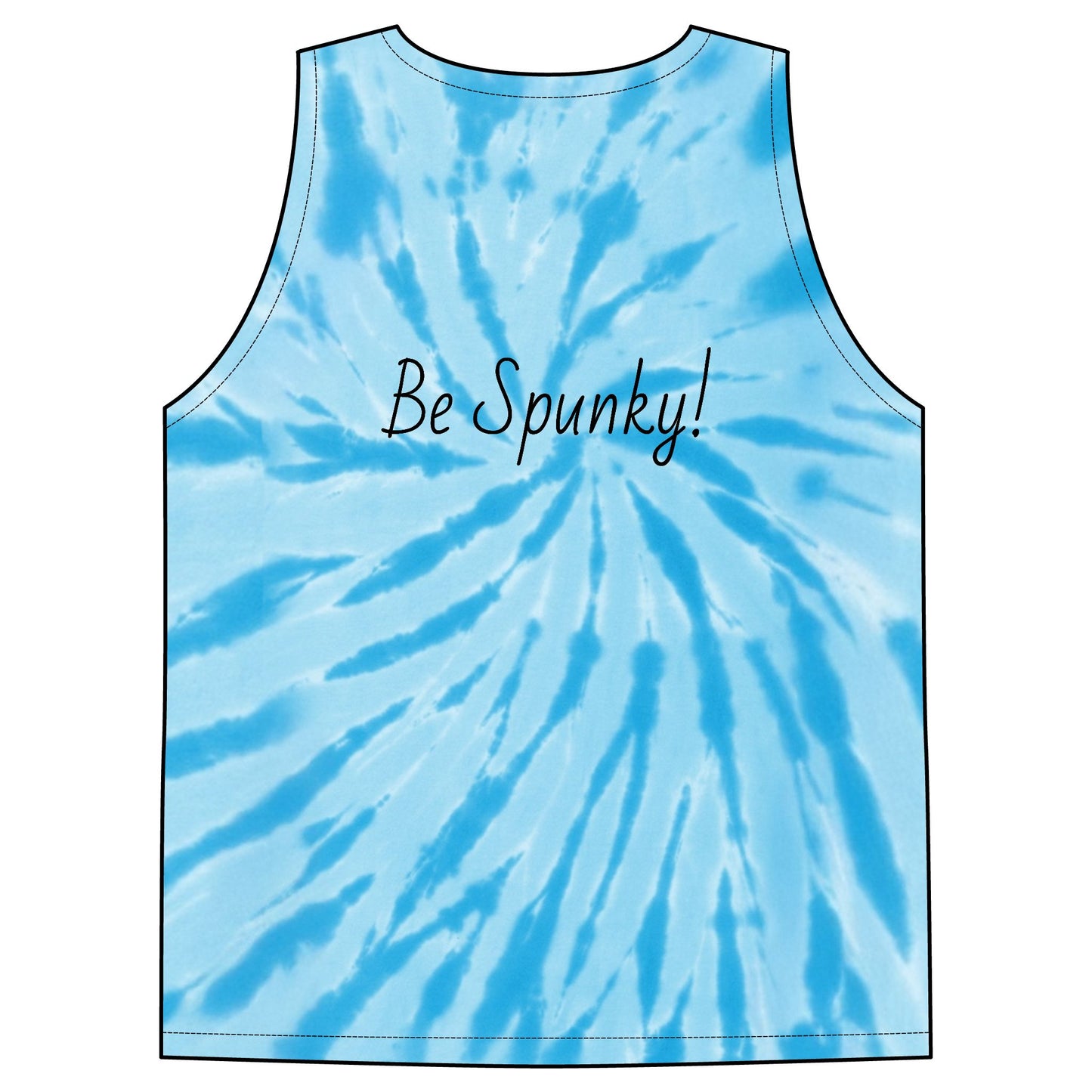 Spunky Monkey Coffee Tie-Dye Tank Top — Spunky Monkey Coffee "Be Spunky!" Spiral Logo Tee