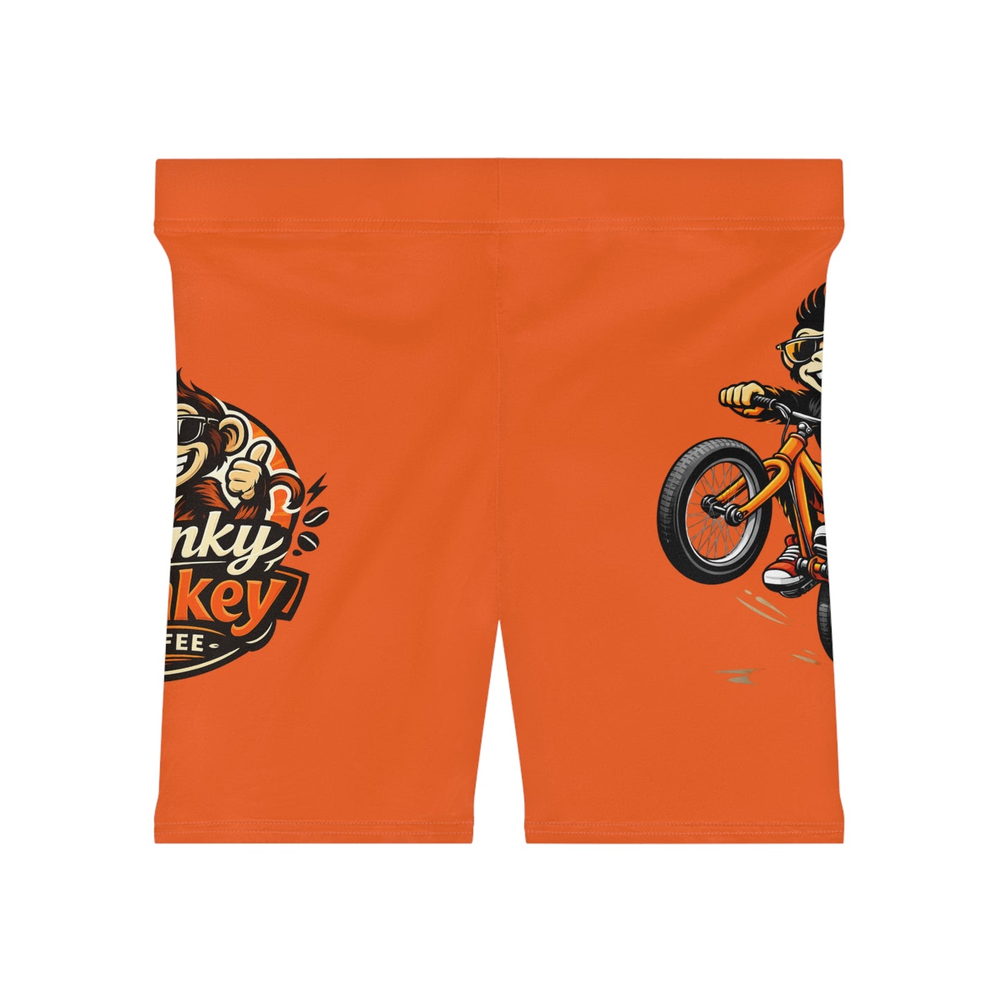 Munky Coffee Moto Biker Shorts — Cute Monkey Espresso Cycling Shorts