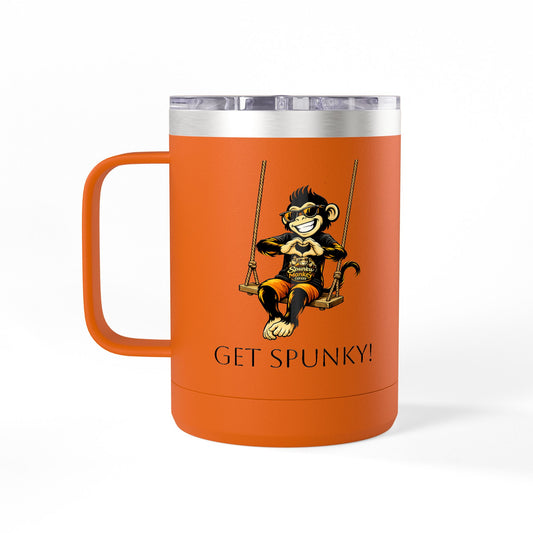 Spunky Monkey Coffee Mug Tumbler — 15oz Insulated Travel Mug