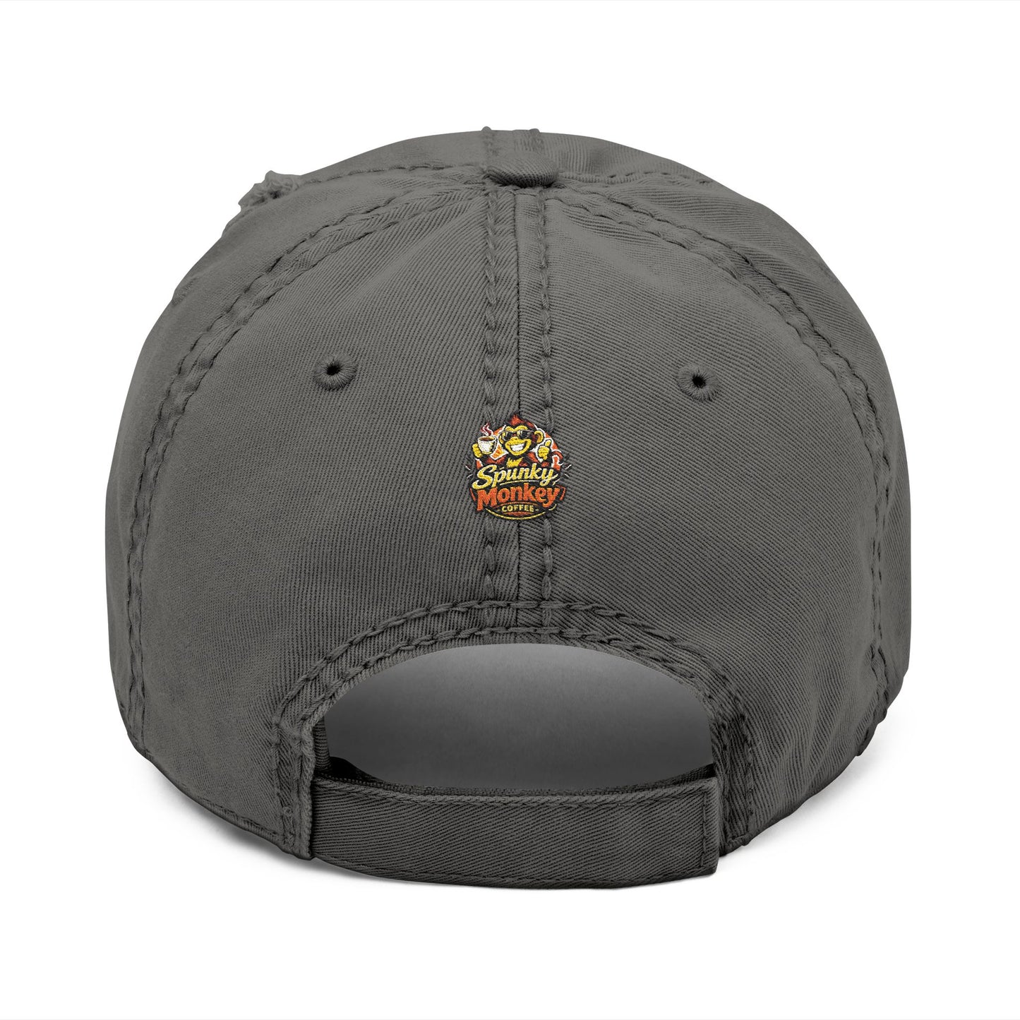 Spunky Monkey Embroidered Distressed Dad Hat