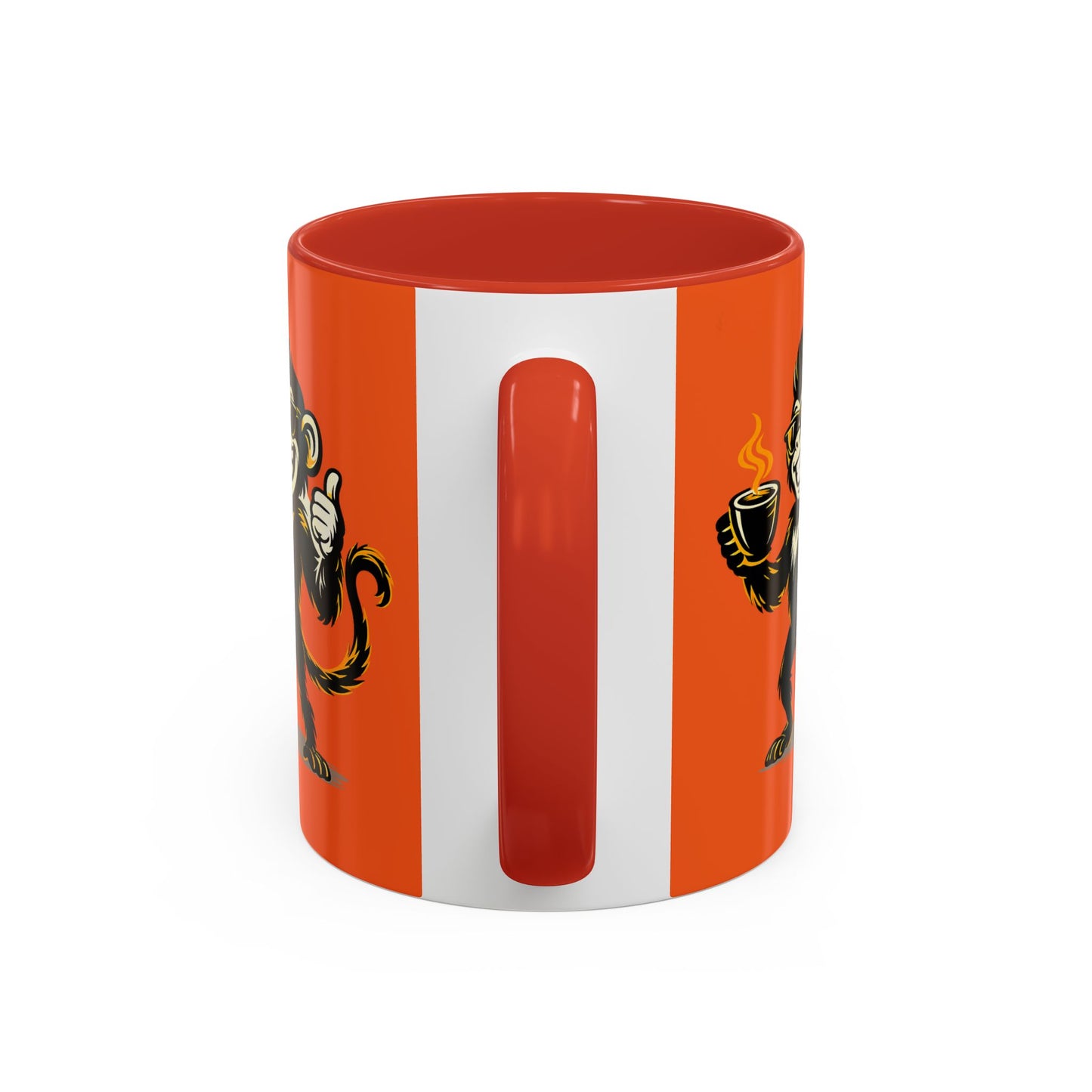 Get Spunky Coffee Mug — Fun Monkey Coffee Cup, Bold Orange Accent (11/15oz)