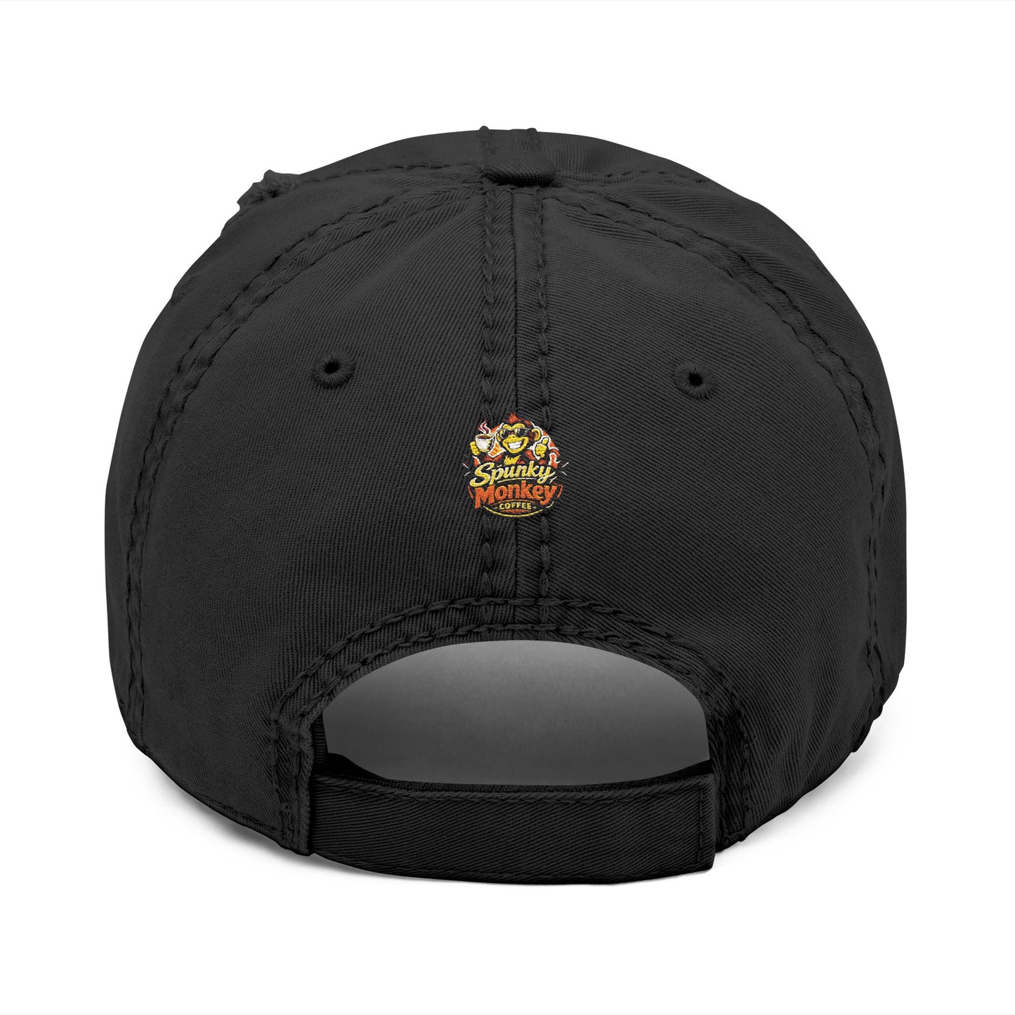 Spunky Monkey Embroidered Distressed Dad Hat