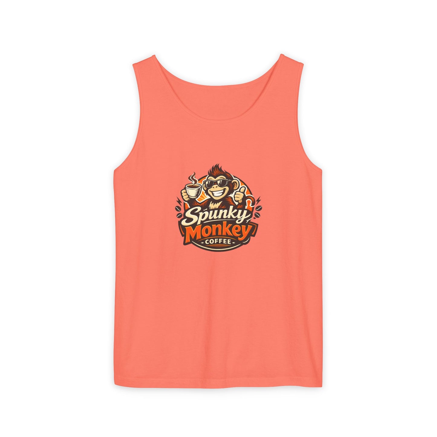 Spunky Monkey Coffee Logo Tank Top — "Get Spunky!" Retro Coffee Shop Graphic