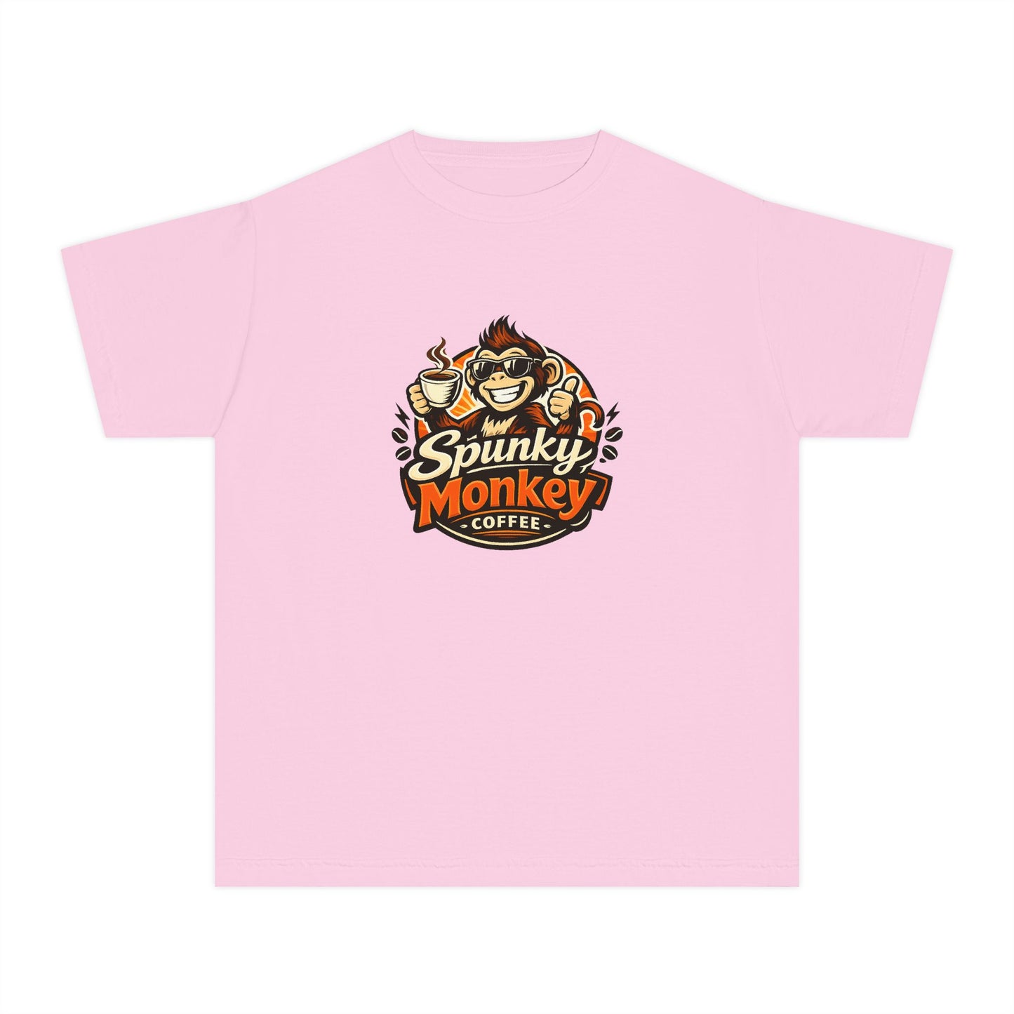 Youth Tee — 'Spunky Monkey Coffee' BMX Monkey Graphic Shirt