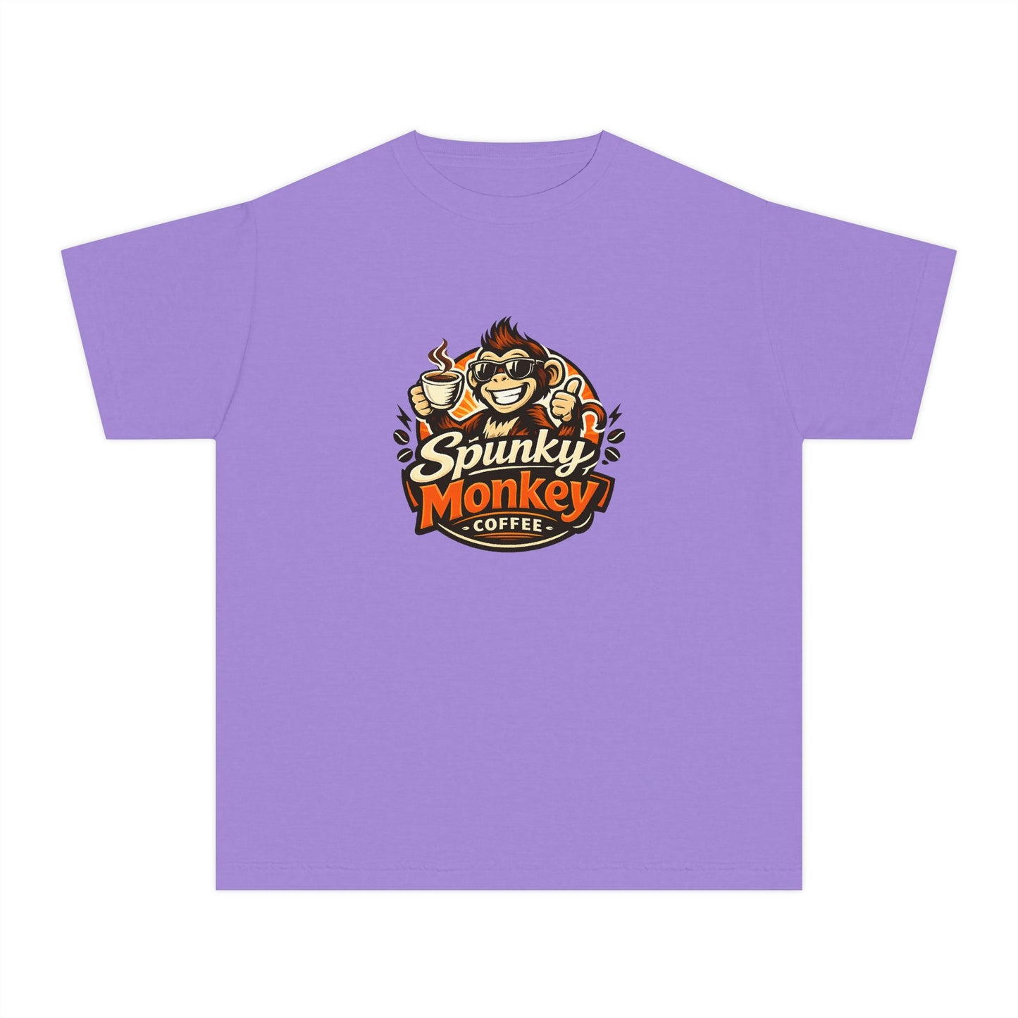 Youth Tee — 'Spunky Monkey Coffee' BMX Monkey Graphic Shirt