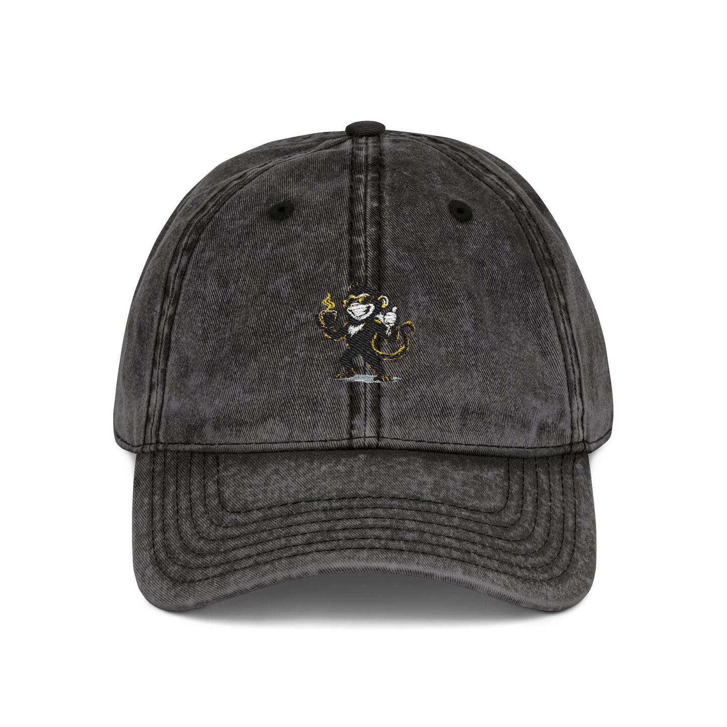 Spunky Monkey Vintage Cap — Retro Floral Character Patch