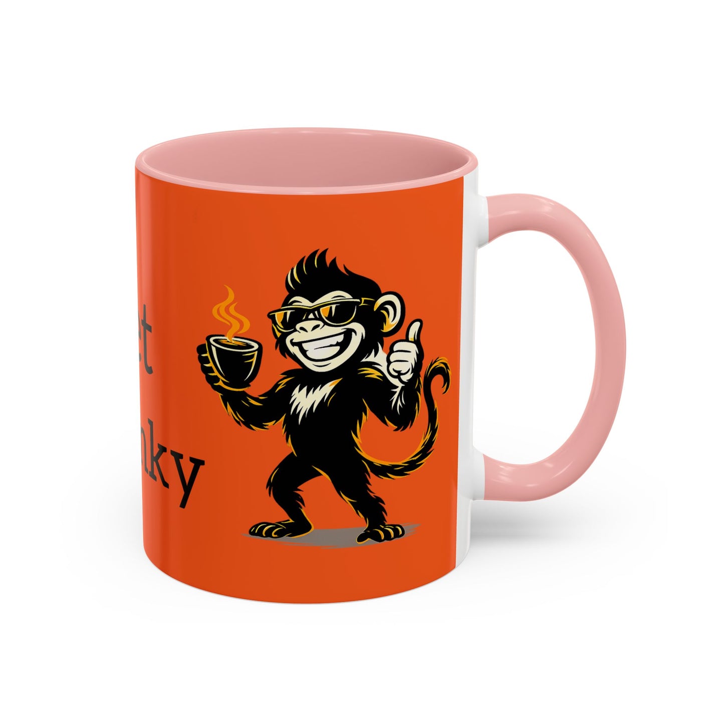 Get Spunky Coffee Mug — Fun Monkey Coffee Cup, Bold Orange Accent (11/15oz)