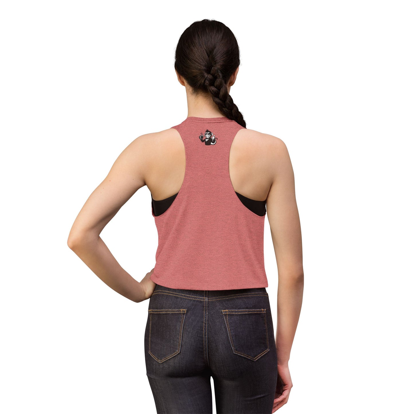 Spunky Monkey Coffee Crop Top — 'Spunky Monkey Coffee' Vintage Cafe Graphic