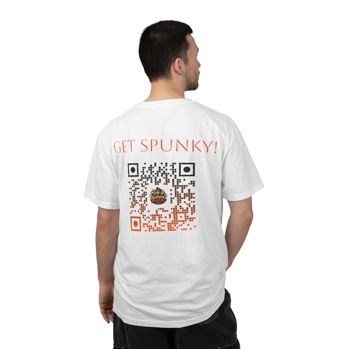 Spunky Monkey Coffee T-Shirt — Get Spunky! QR Code Logo Tee