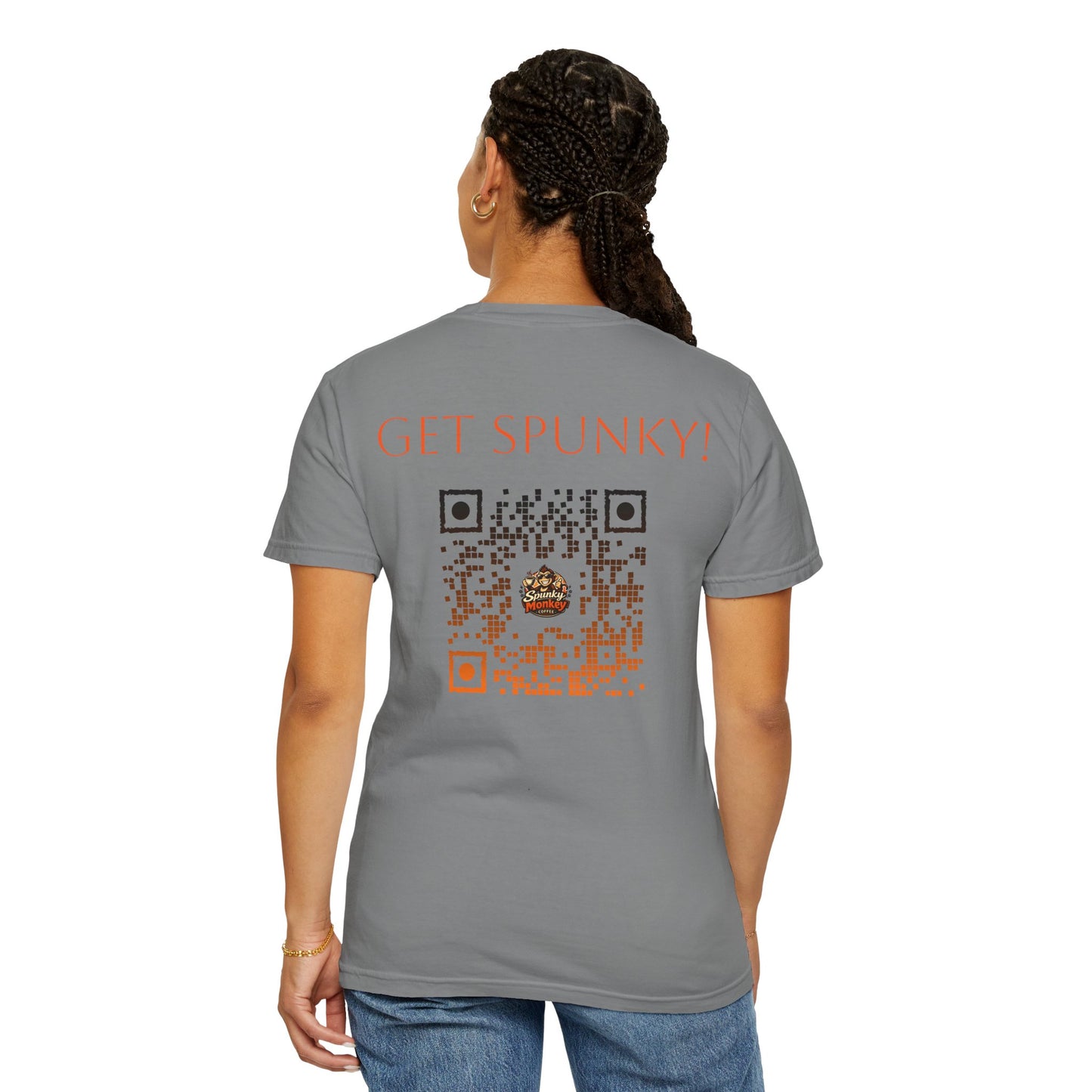 Spunky Monkey Coffee T-Shirt — Get Spunky! QR Code Logo Tee