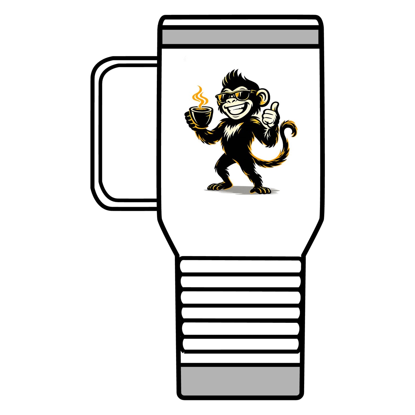 Spunky Monkey 20oz Travel Mug – Insulated Coffee Tumbler with Playful Monkey Logo