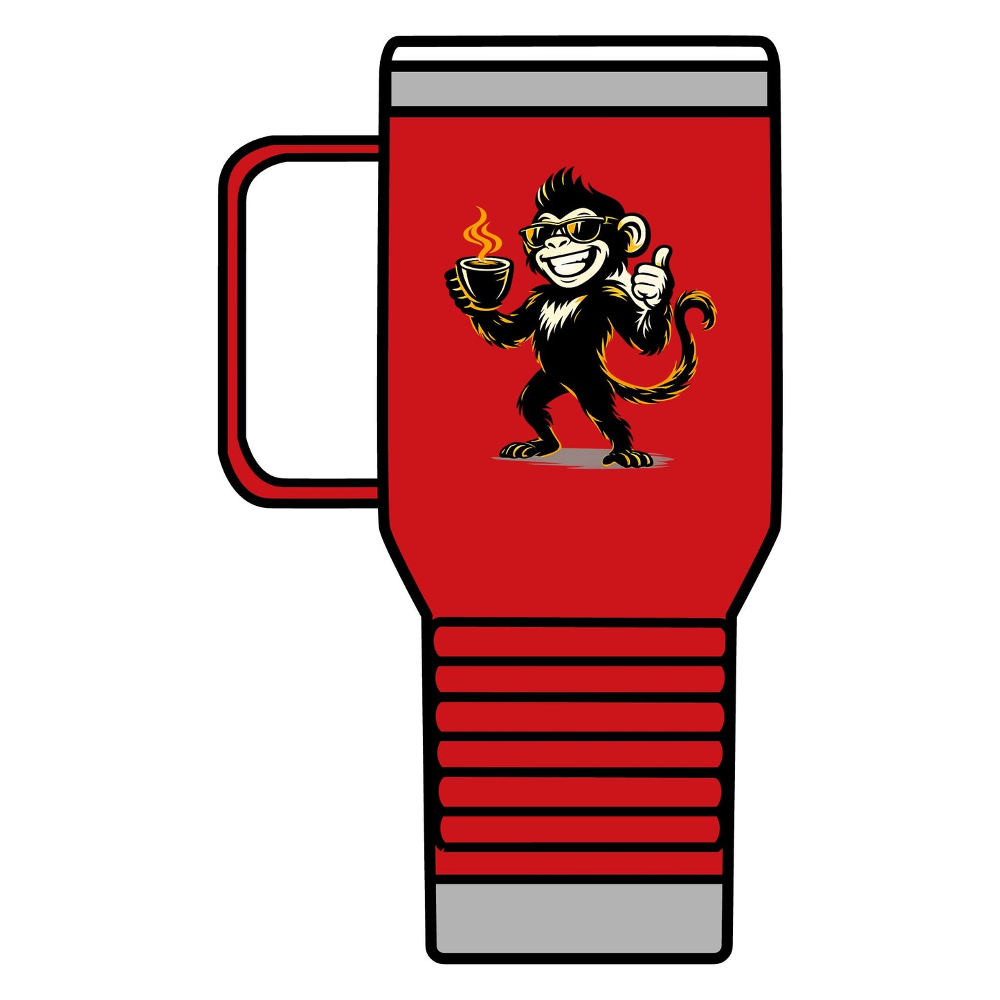 Spunky Monkey 20oz Travel Mug – Insulated Coffee Tumbler with Playful Monkey Logo