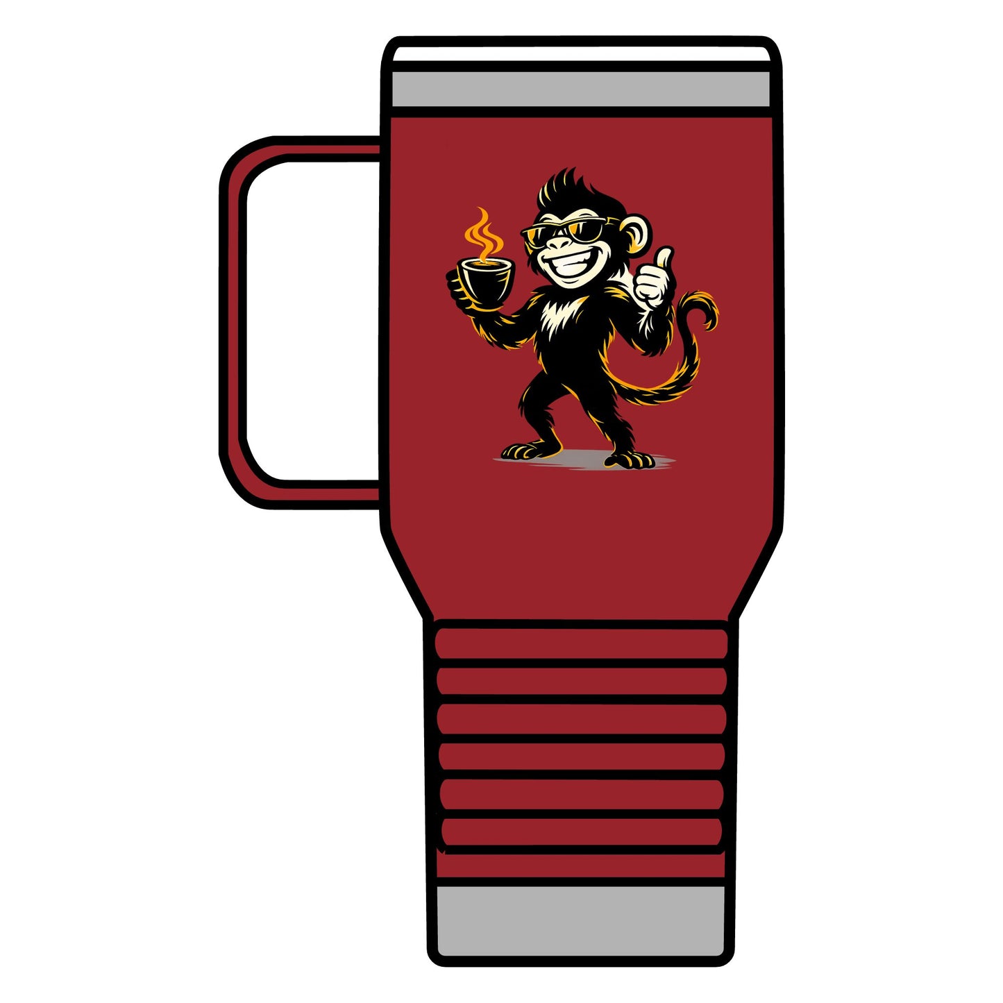 Spunky Monkey 20oz Travel Mug – Insulated Coffee Tumbler with Playful Monkey Logo