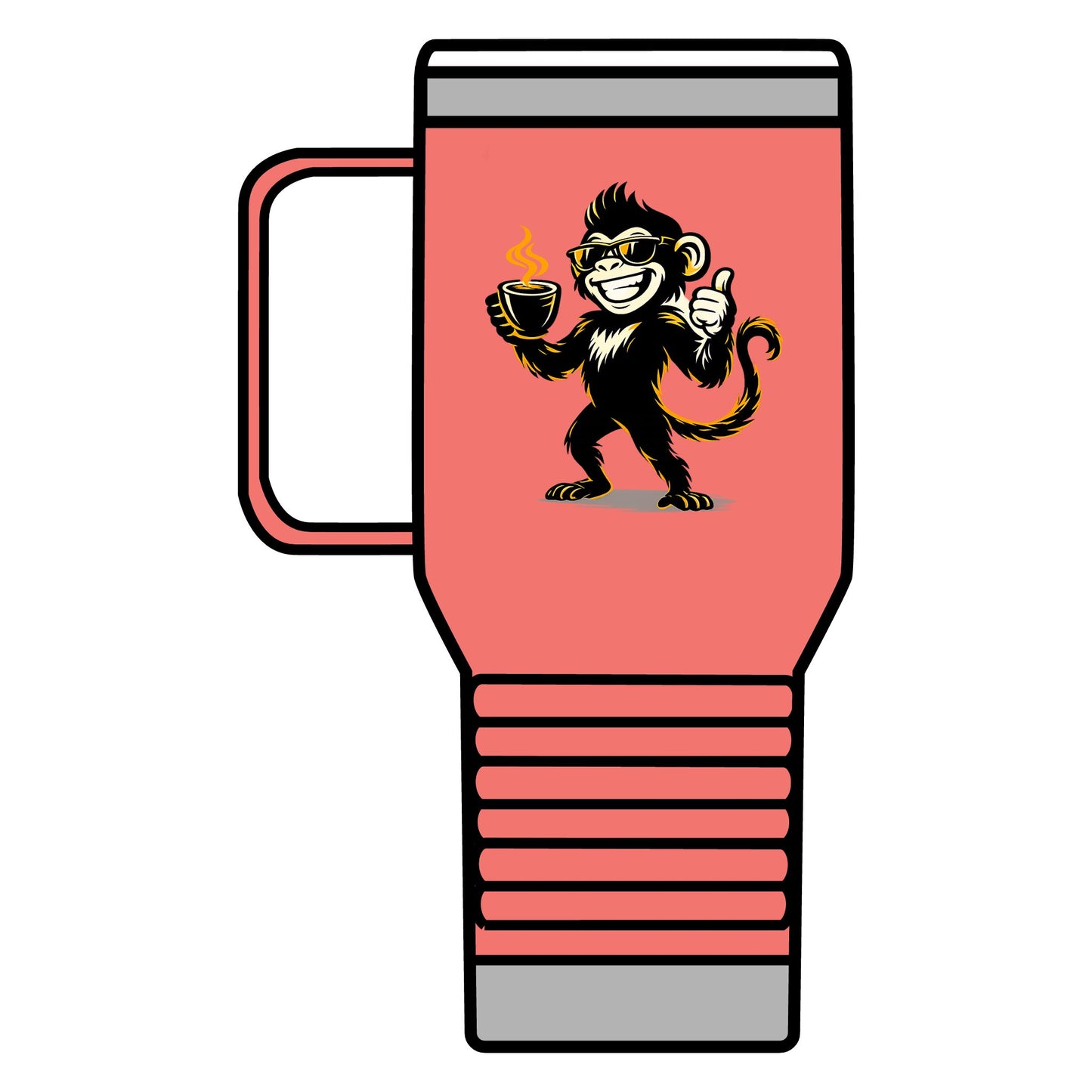 Spunky Monkey 20oz Travel Mug – Insulated Coffee Tumbler with Playful Monkey Logo