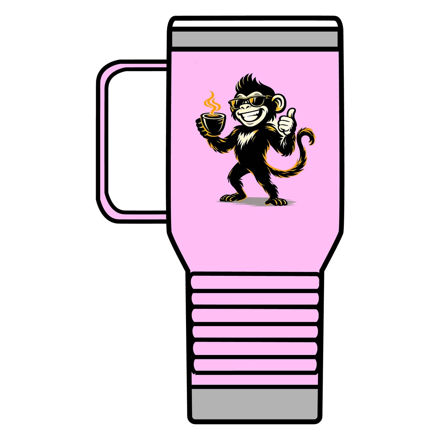 Spunky Monkey 20oz Travel Mug – Insulated Coffee Tumbler with Playful Monkey Logo
