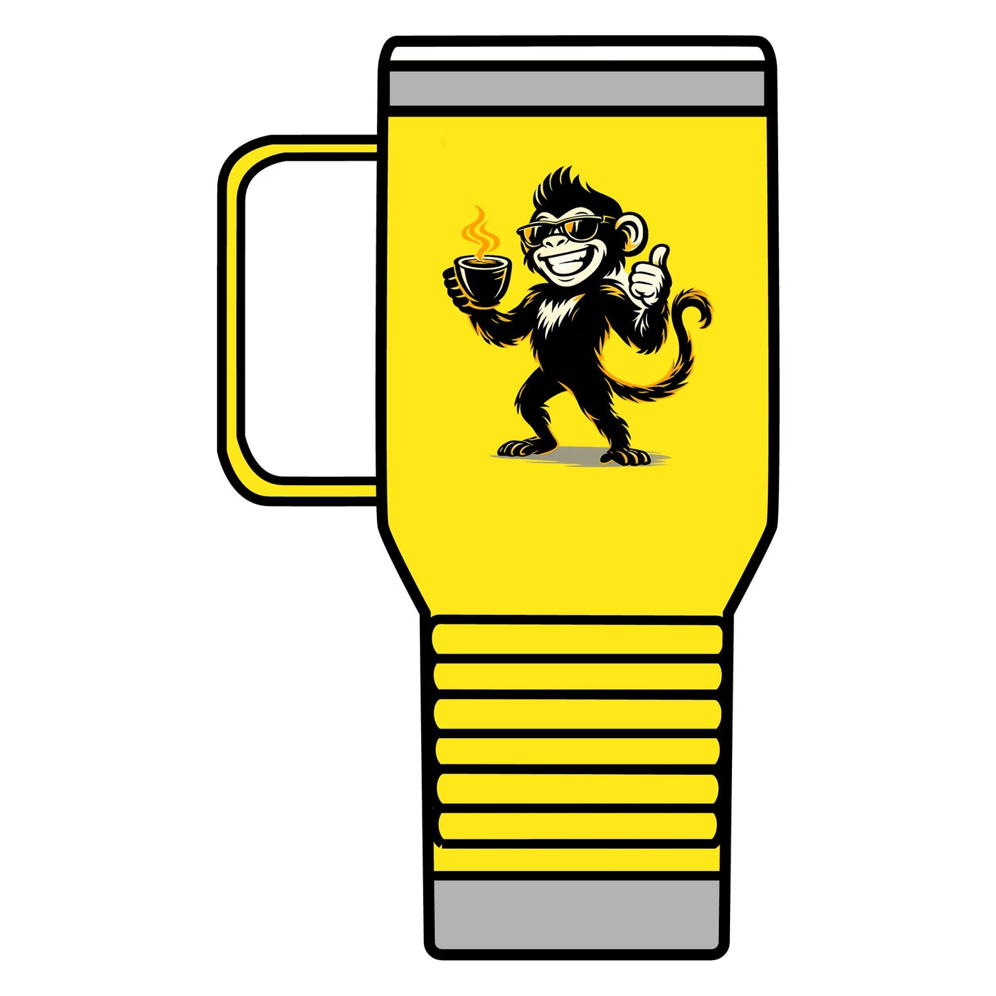 Spunky Monkey 20oz Travel Mug – Insulated Coffee Tumbler with Playful Monkey Logo