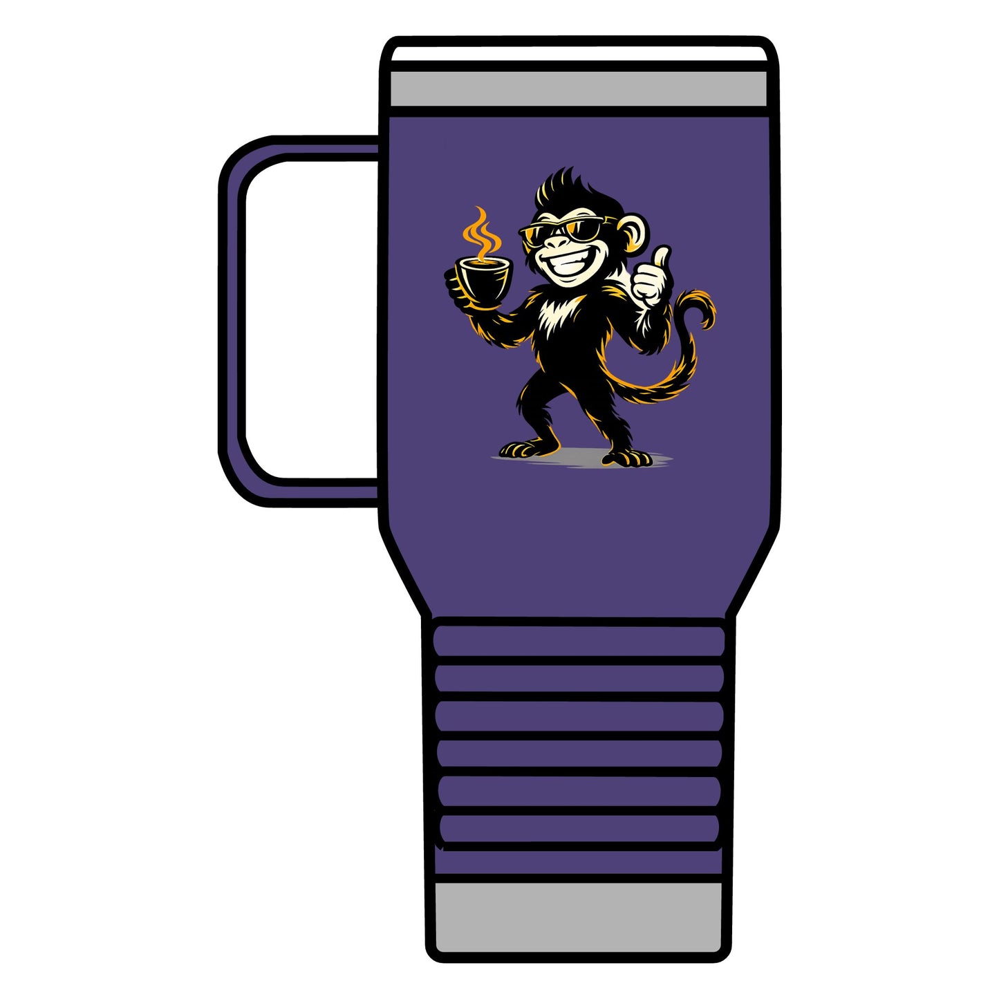 Spunky Monkey 20oz Travel Mug – Insulated Coffee Tumbler with Playful Monkey Logo