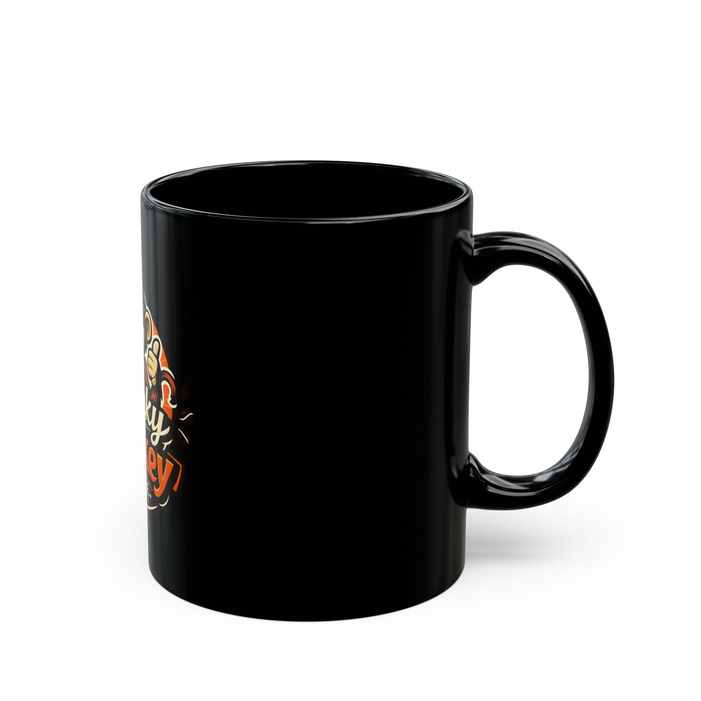 Spunky Monkey Coffee Black Mug — 11oz & 15oz Ceramic Coffee Cup