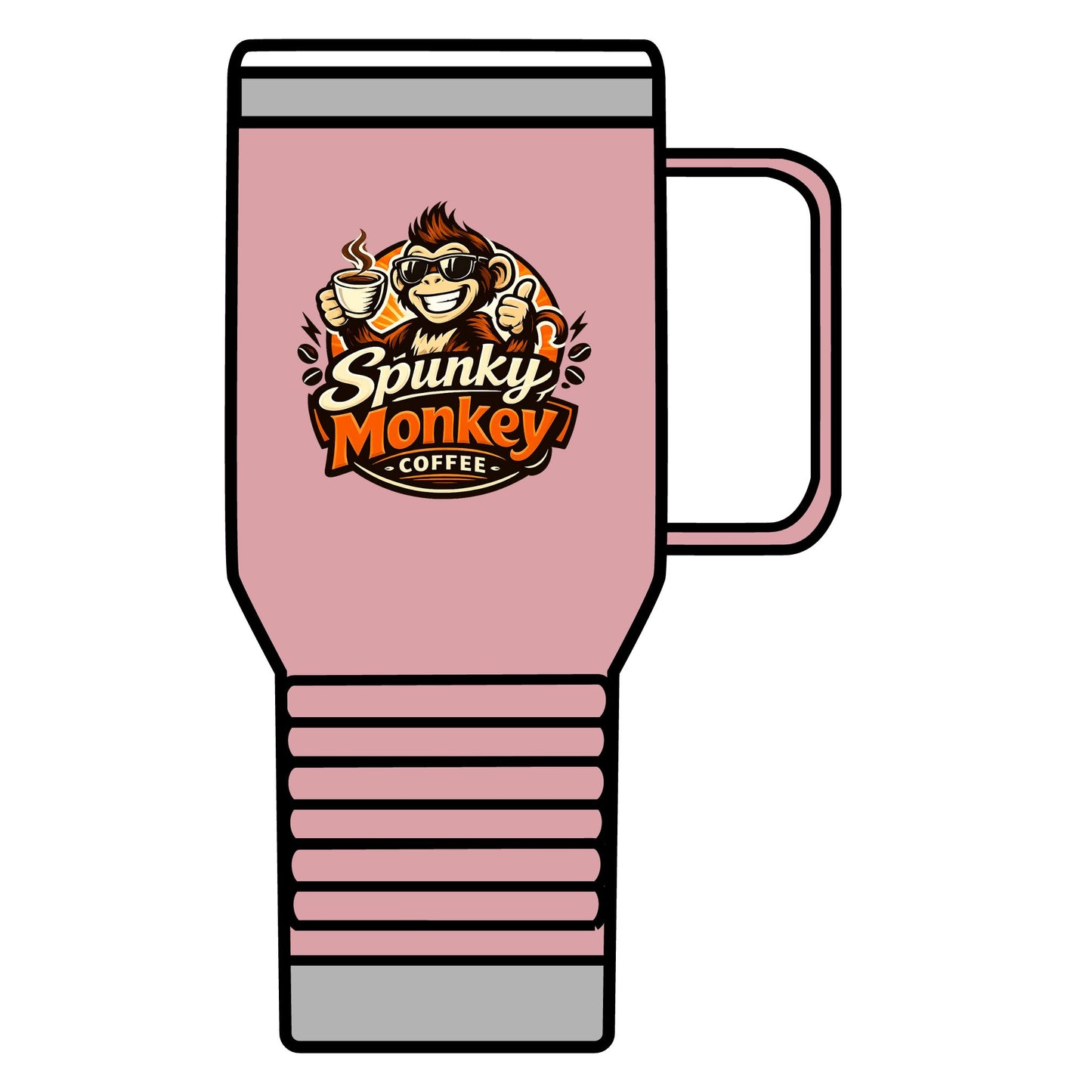 Spunky Monkey 20oz Travel Mug – Insulated Coffee Tumbler with Playful Monkey Logo