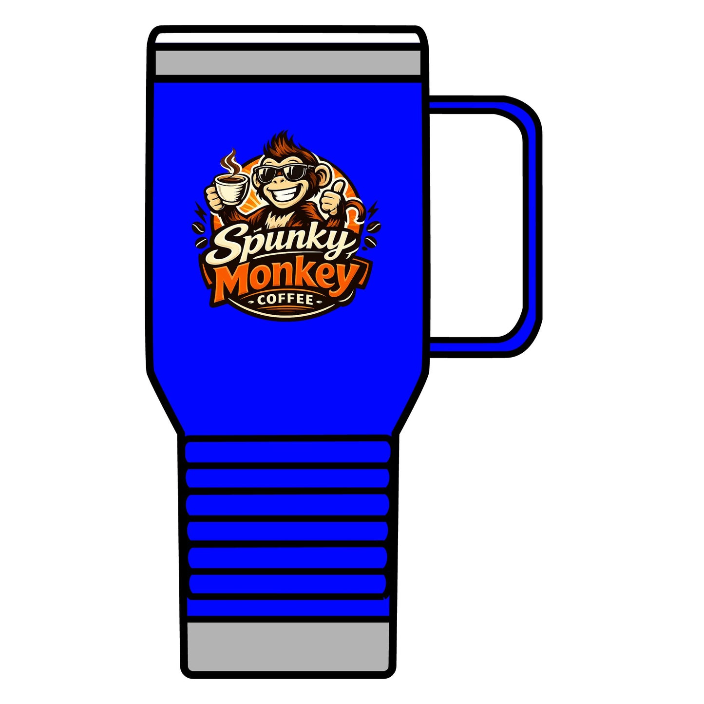 Spunky Monkey 20oz Travel Mug – Insulated Coffee Tumbler with Playful Monkey Logo