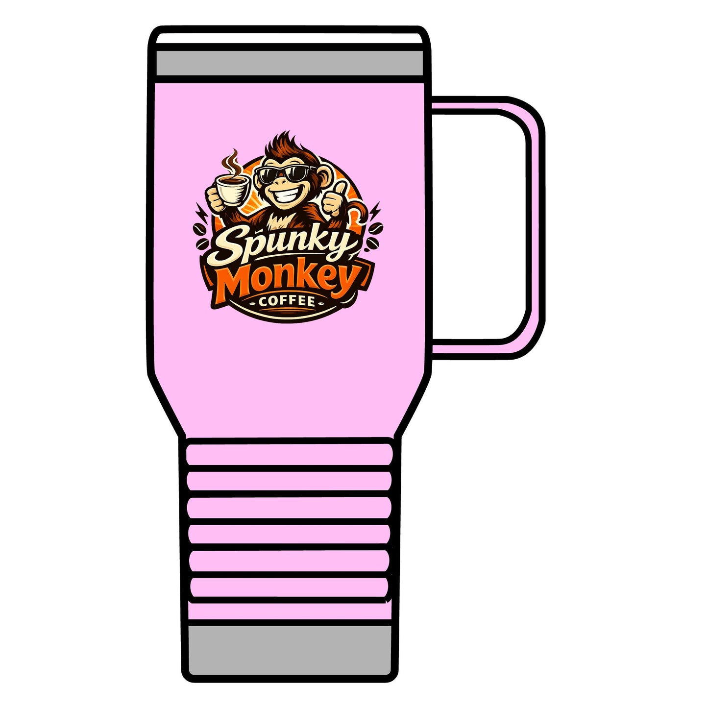 Spunky Monkey 20oz Travel Mug – Insulated Coffee Tumbler with Playful Monkey Logo