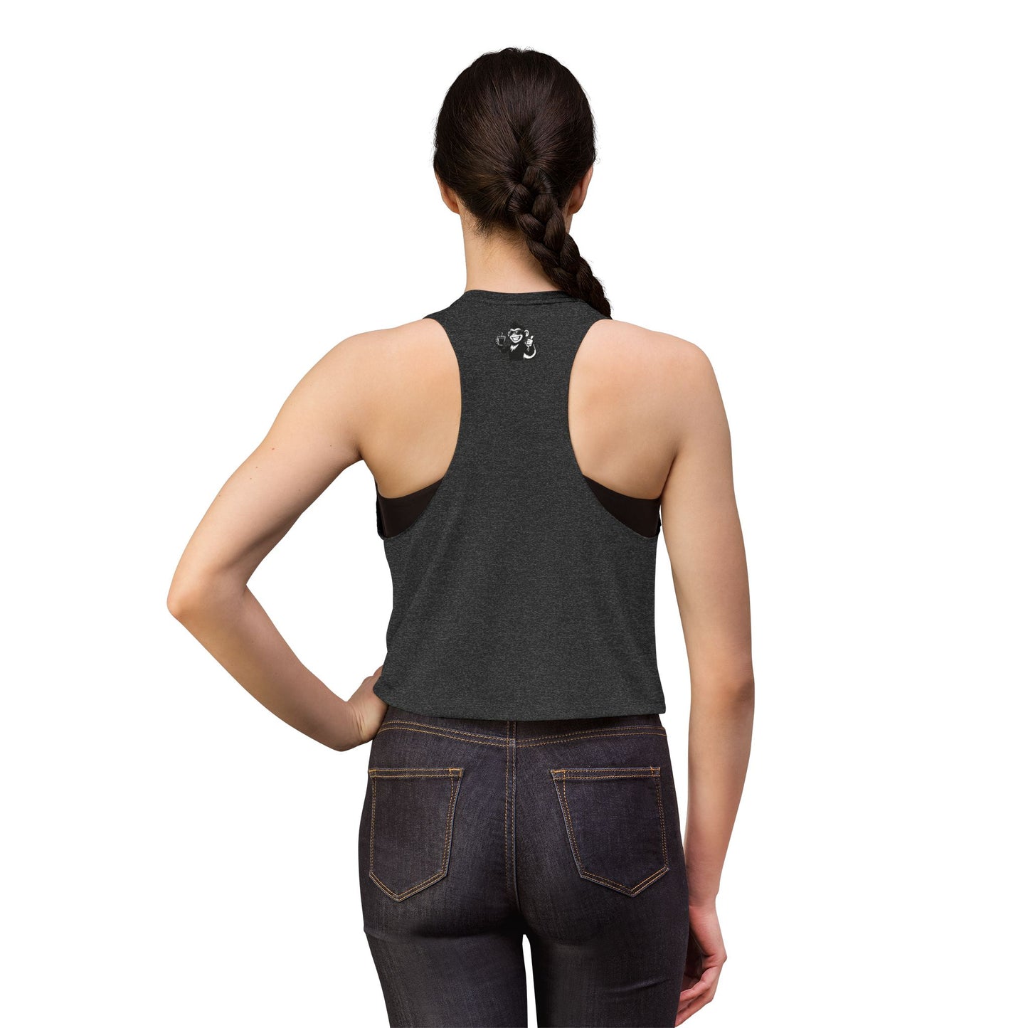 Spunky Monkey Coffee Crop Top — 'Spunky Monkey Coffee' Vintage Cafe Graphic