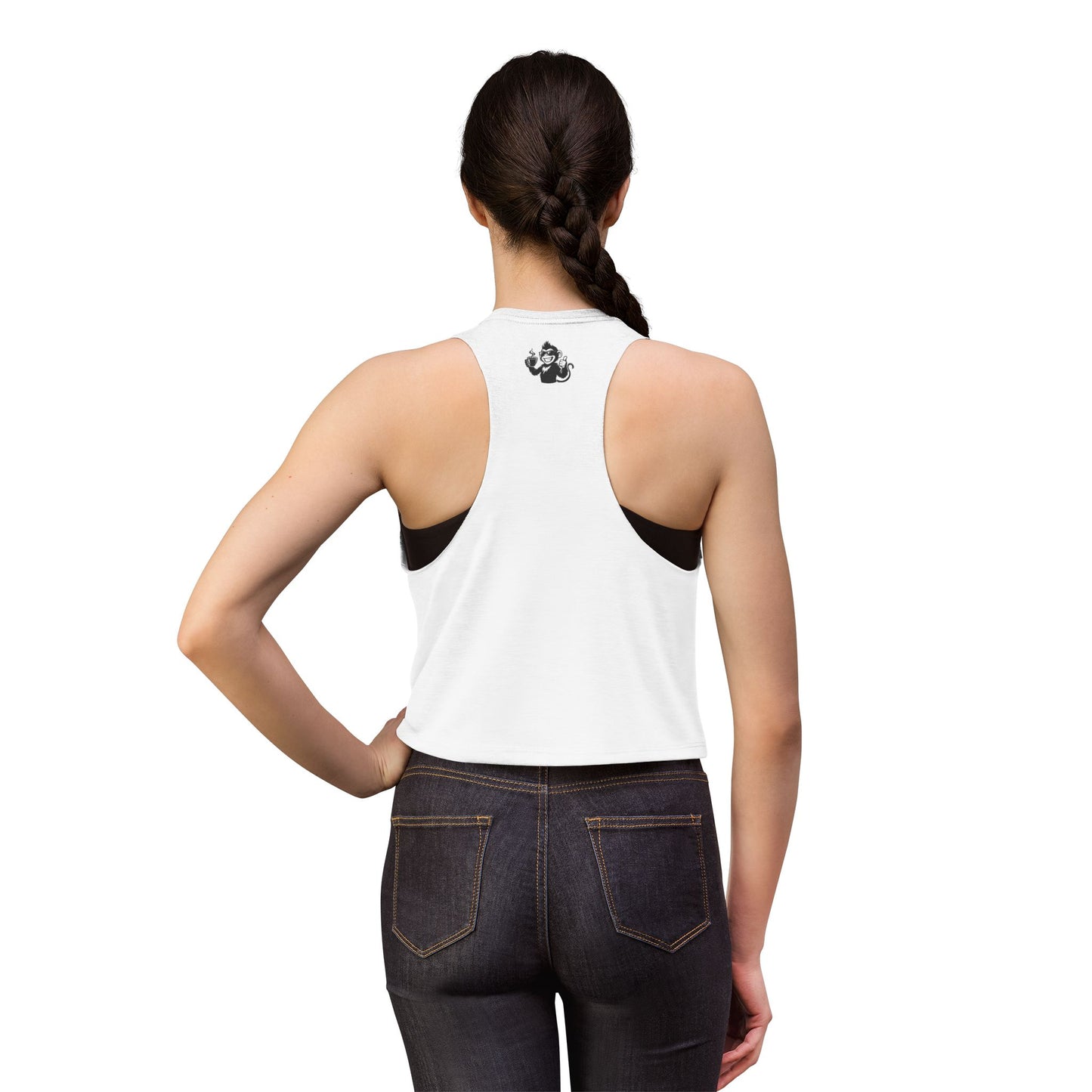 Spunky Monkey Coffee Crop Top — 'Spunky Monkey Coffee' Vintage Cafe Graphic