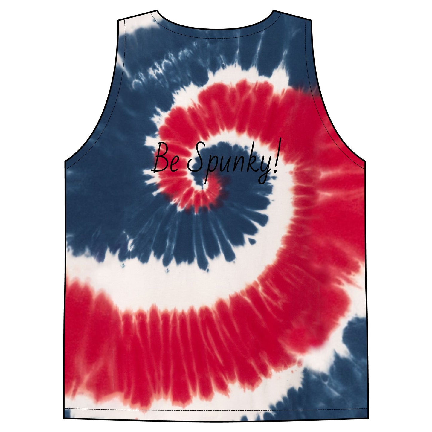 Spunky Monkey Coffee Tie-Dye Tank Top — Spunky Monkey Coffee "Be Spunky!" Spiral Logo Tee