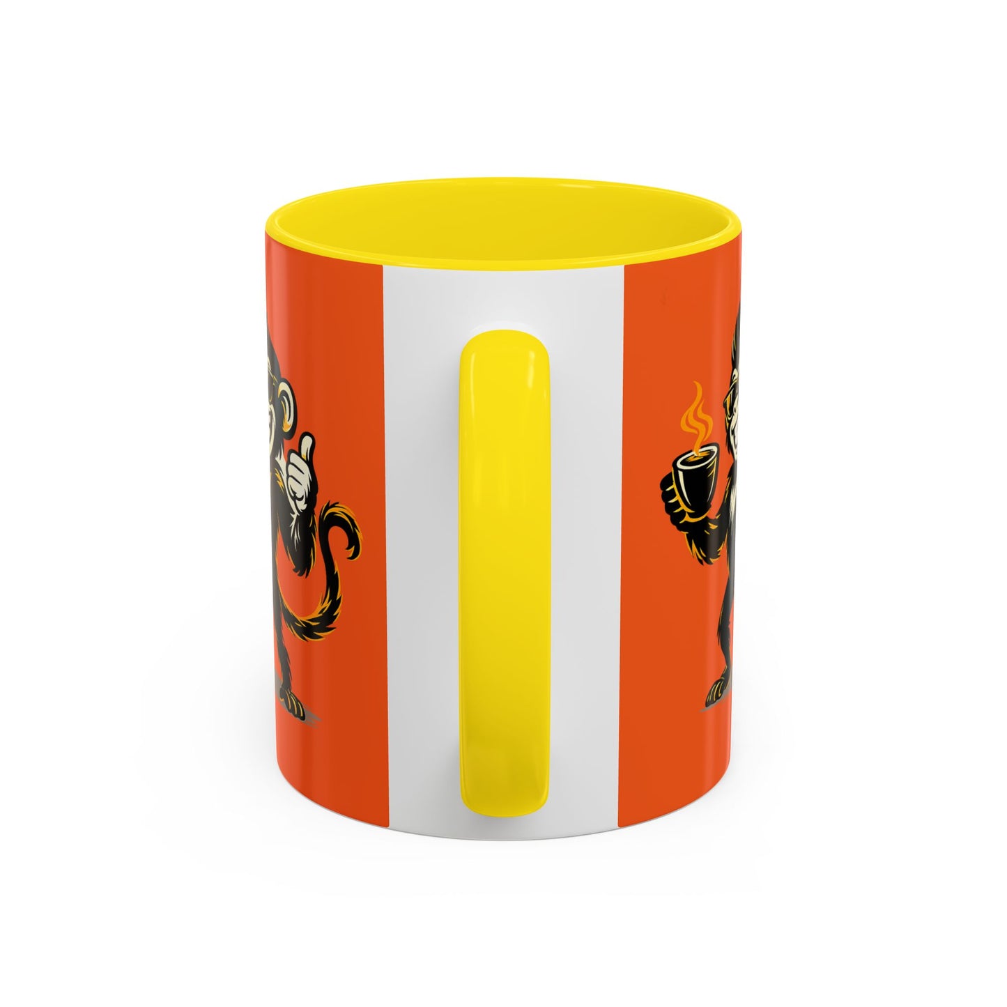 Get Spunky Coffee Mug — Fun Monkey Coffee Cup, Bold Orange Accent (11/15oz)