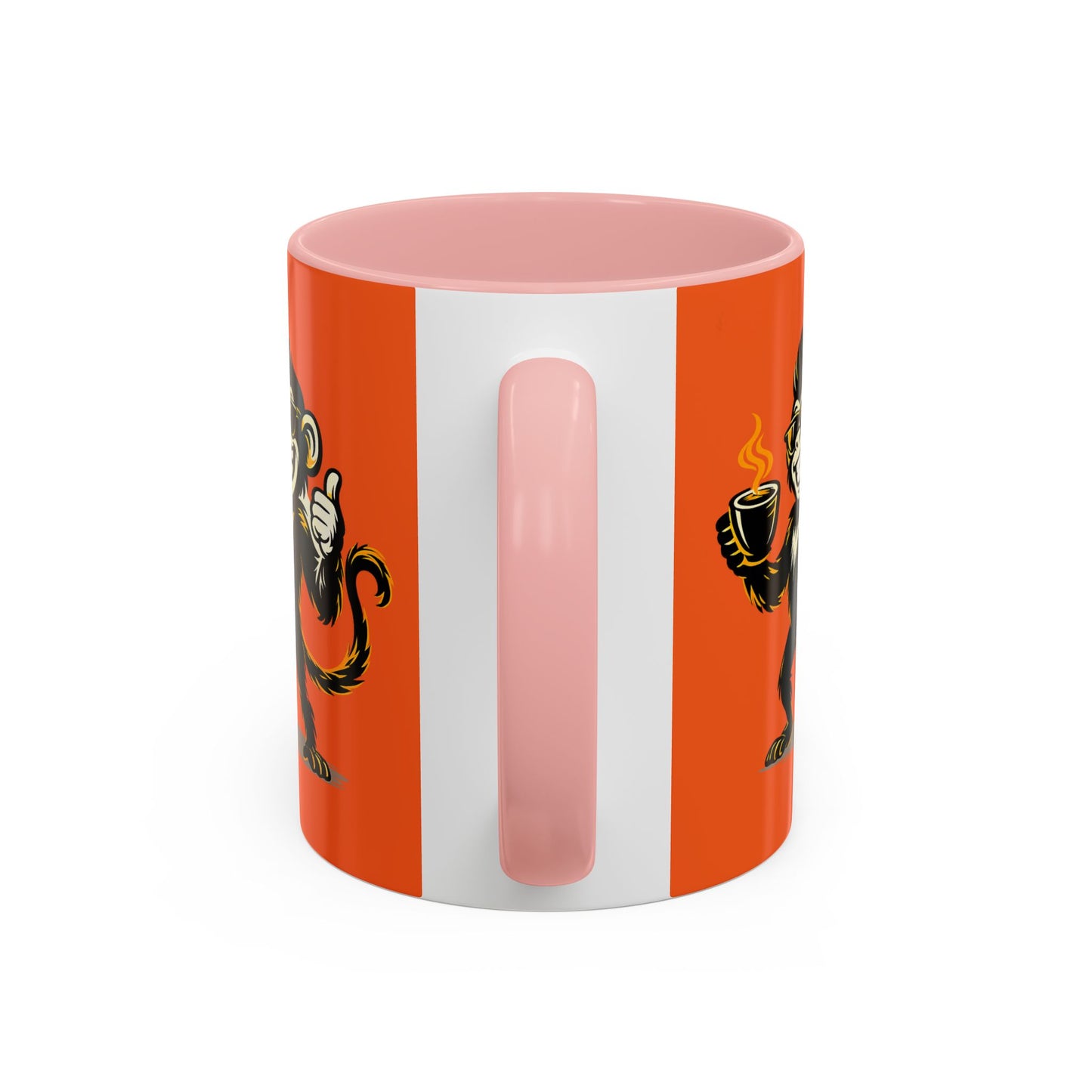 Get Spunky Coffee Mug — Fun Monkey Coffee Cup, Bold Orange Accent (11/15oz)