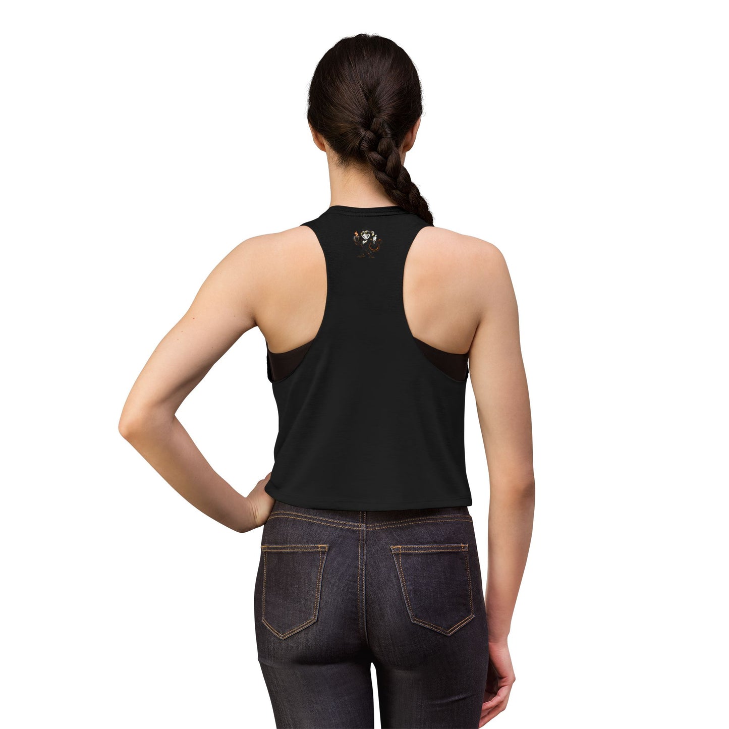Spunky Monkey Coffee Crop Top — 'Spunky Monkey Coffee' Vintage Cafe Graphic